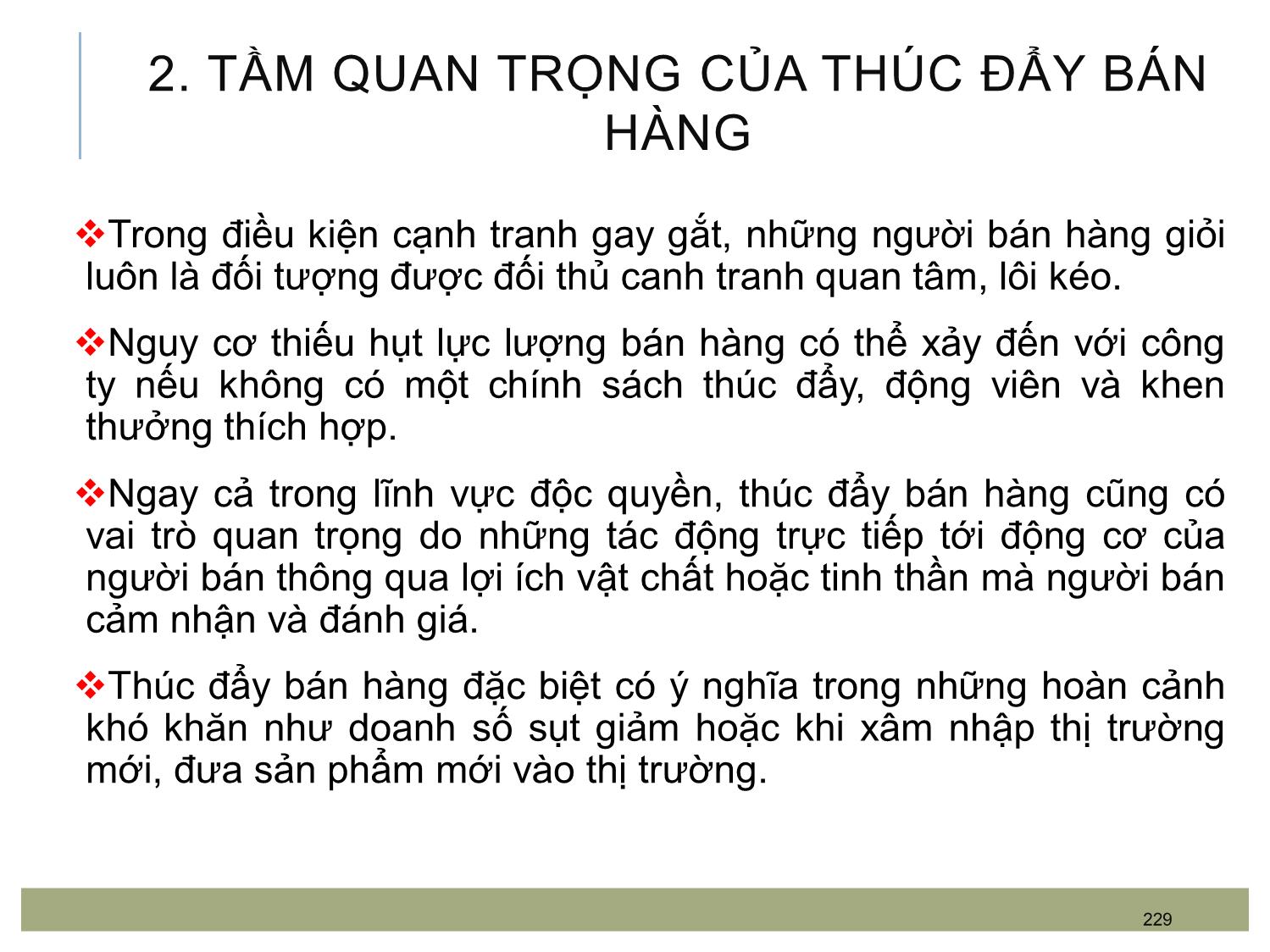 Bài giảng Quản trị bán hàng - Chương 11: Thúc đẩy lực lượng bán hàng trang 3