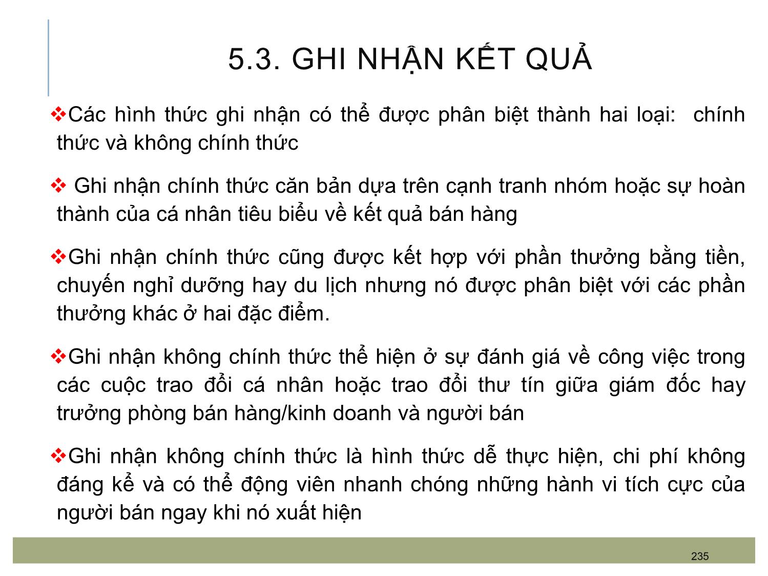 Bài giảng Quản trị bán hàng - Chương 11: Thúc đẩy lực lượng bán hàng trang 9