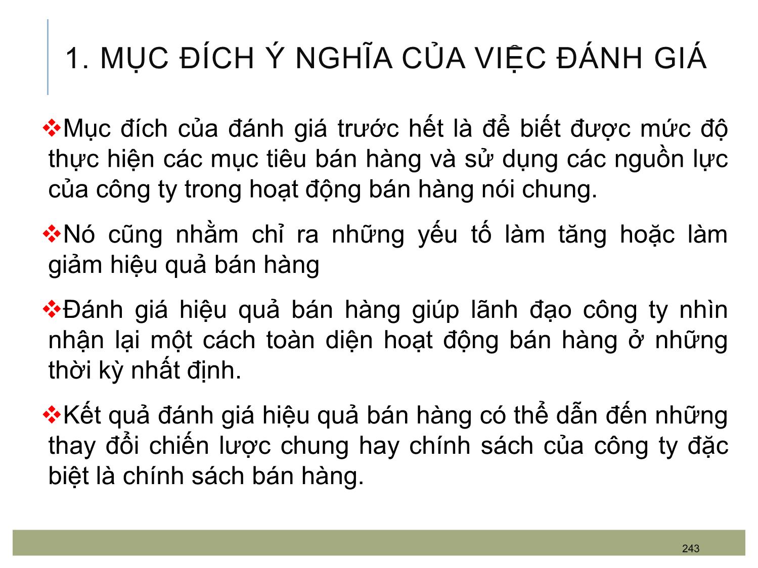 Bài giảng Quản trị bán hàng - Chương 12: Đánh giá hoạt động bán hàng và lực lượng bán hàng trang 2