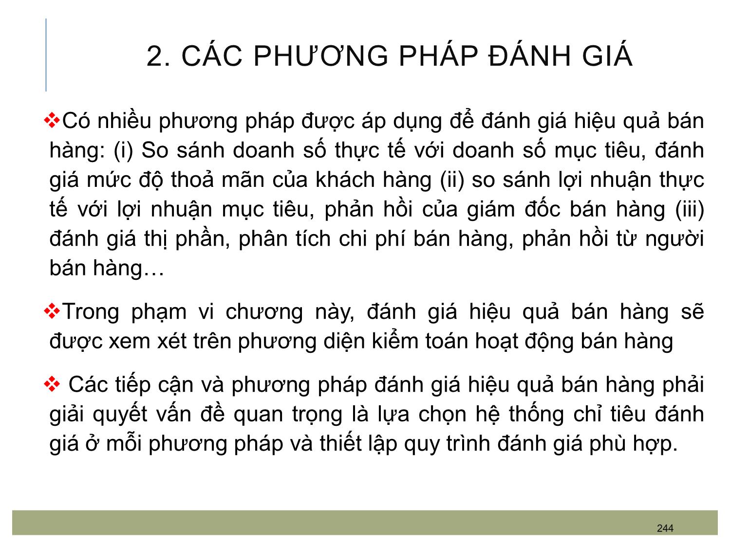 Bài giảng Quản trị bán hàng - Chương 12: Đánh giá hoạt động bán hàng và lực lượng bán hàng trang 3