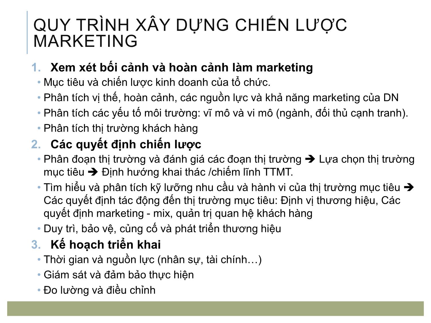 Bài giảng Quản trị bán lẻ - Chương 3: Chiến lược marketing của doanh nghiệp bán lẻ trang 5