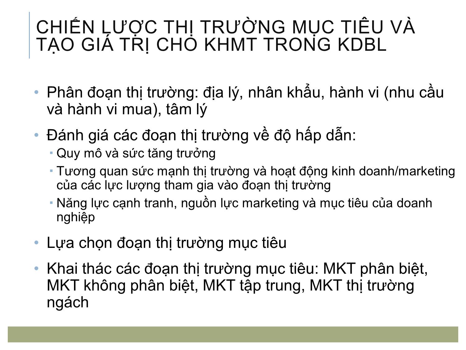 Bài giảng Quản trị bán lẻ - Chương 3: Chiến lược marketing của doanh nghiệp bán lẻ trang 8