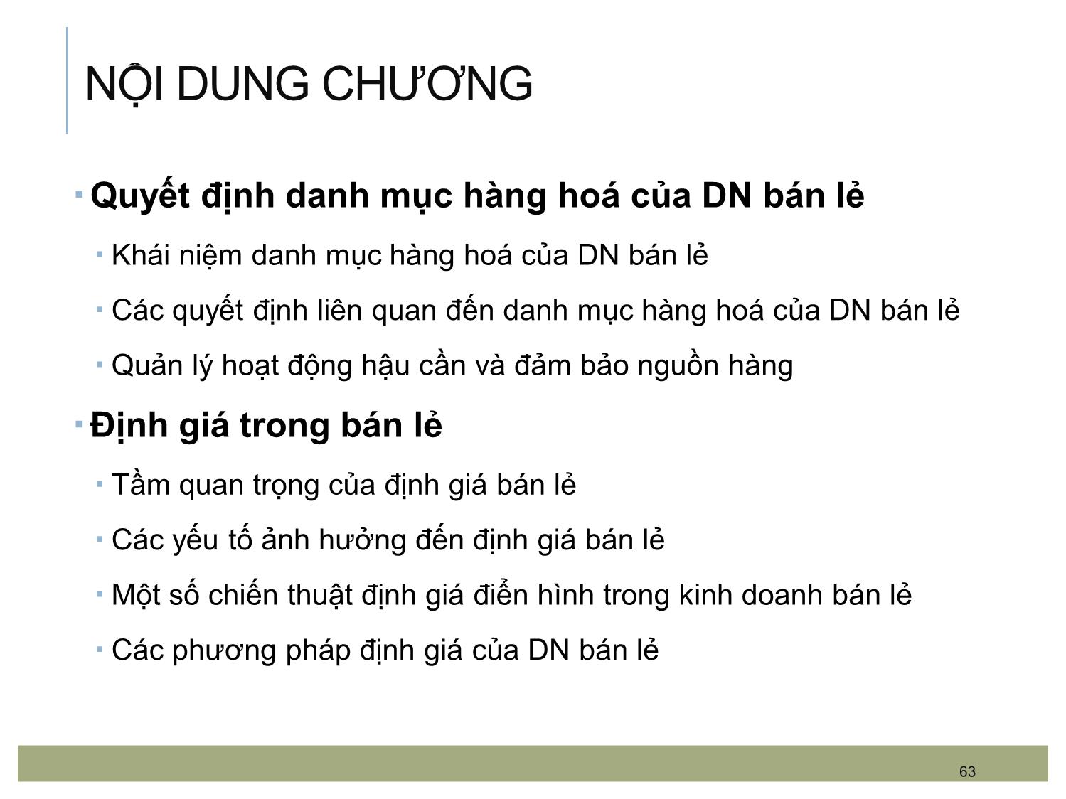 Bài giảng Quản trị bán lẻ - Chương 5: Quản trị danh mục sản phẩm và giá bán trang 2