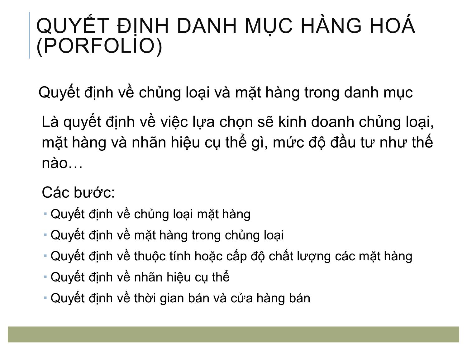 Bài giảng Quản trị bán lẻ - Chương 5: Quản trị danh mục sản phẩm và giá bán trang 5