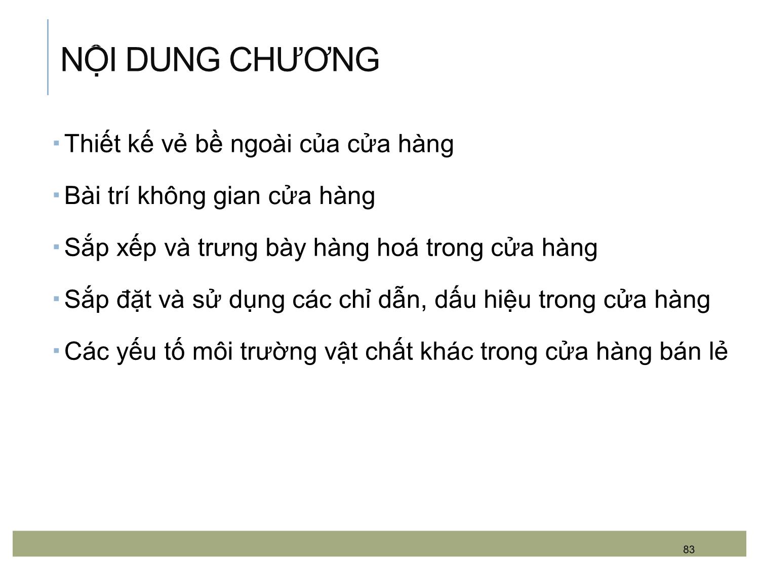 Bài giảng Quản trị bán lẻ - Chương 6: Tổ chức không gian bán hàng trang 2