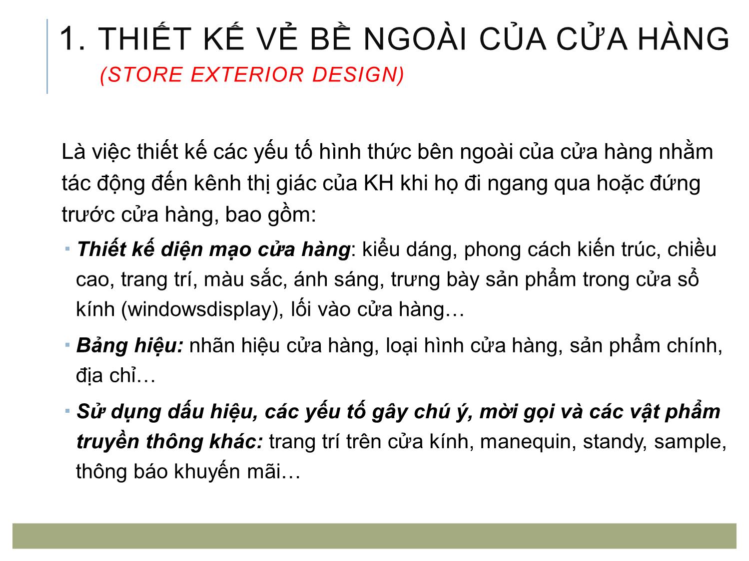 Bài giảng Quản trị bán lẻ - Chương 6: Tổ chức không gian bán hàng trang 3