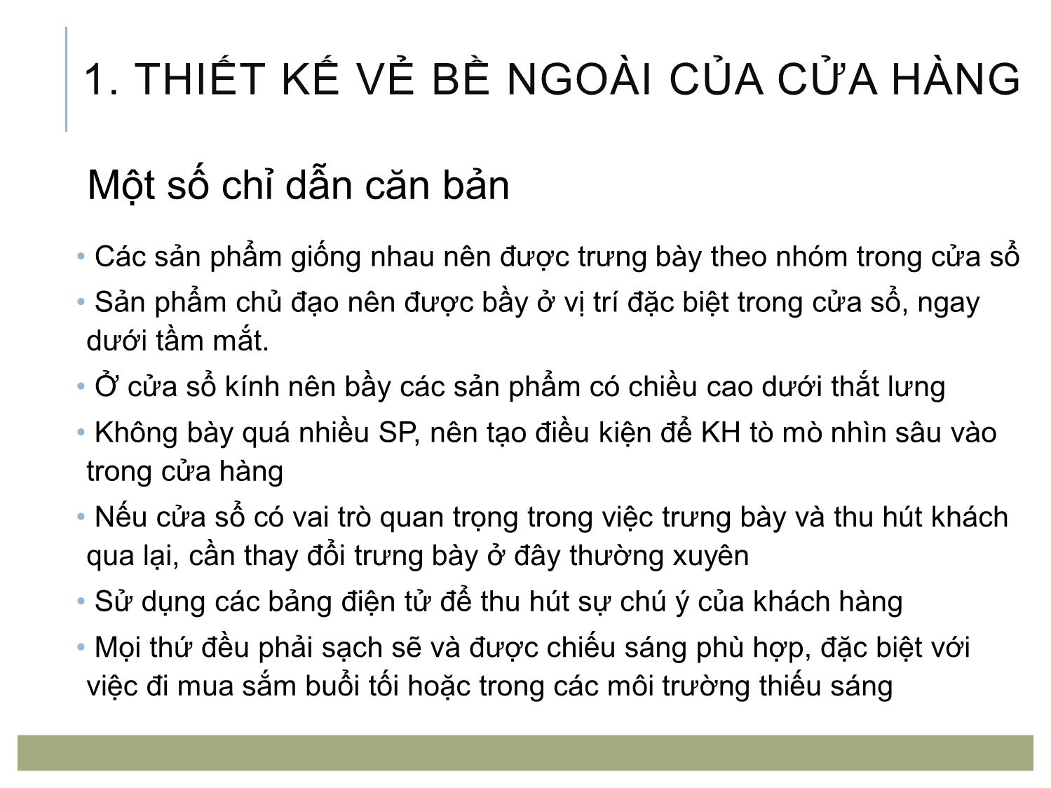 Bài giảng Quản trị bán lẻ - Chương 6: Tổ chức không gian bán hàng trang 4