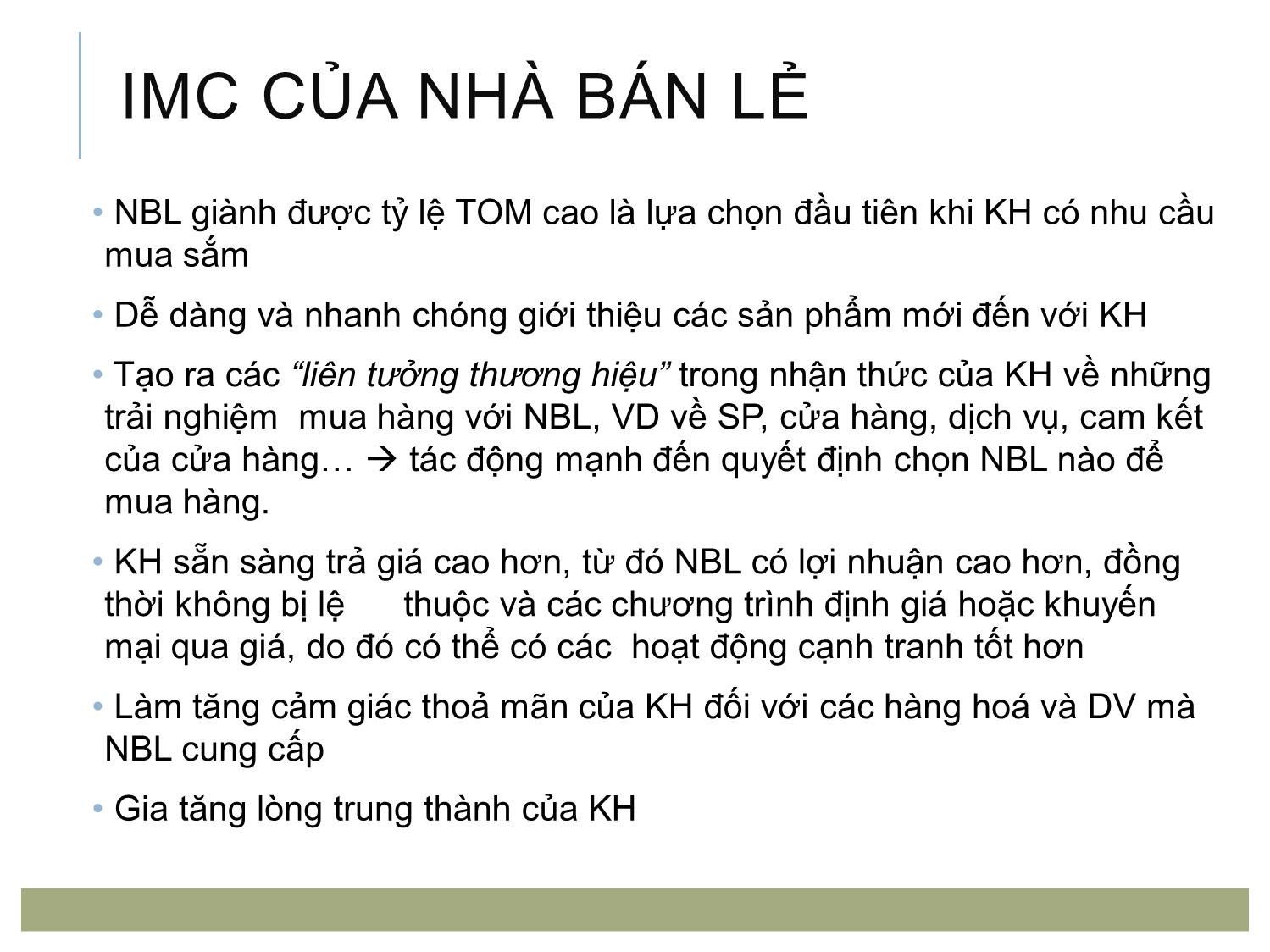 Bài giảng Quản trị bán lẻ - Chương 7: Truyền thông tích hợp của nhà bán lẻ trang 4