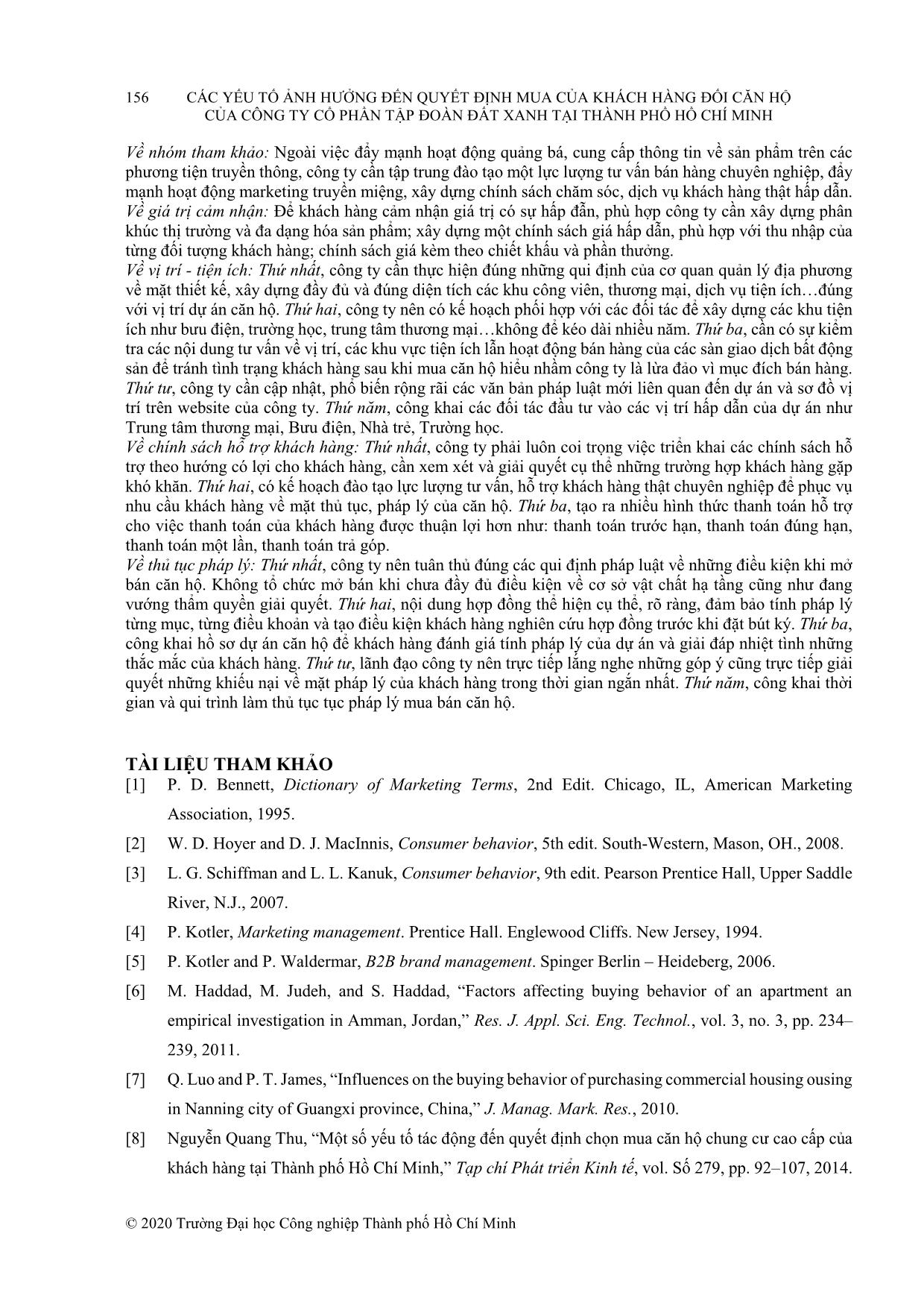 Các yếu tố ảnh hưởng đến quyết định mua của khách hàng đối căn hộ của Công ty Cổ phần Tập đoàn Đất xanh tại thành phồ Hồ Chí Minh trang 8