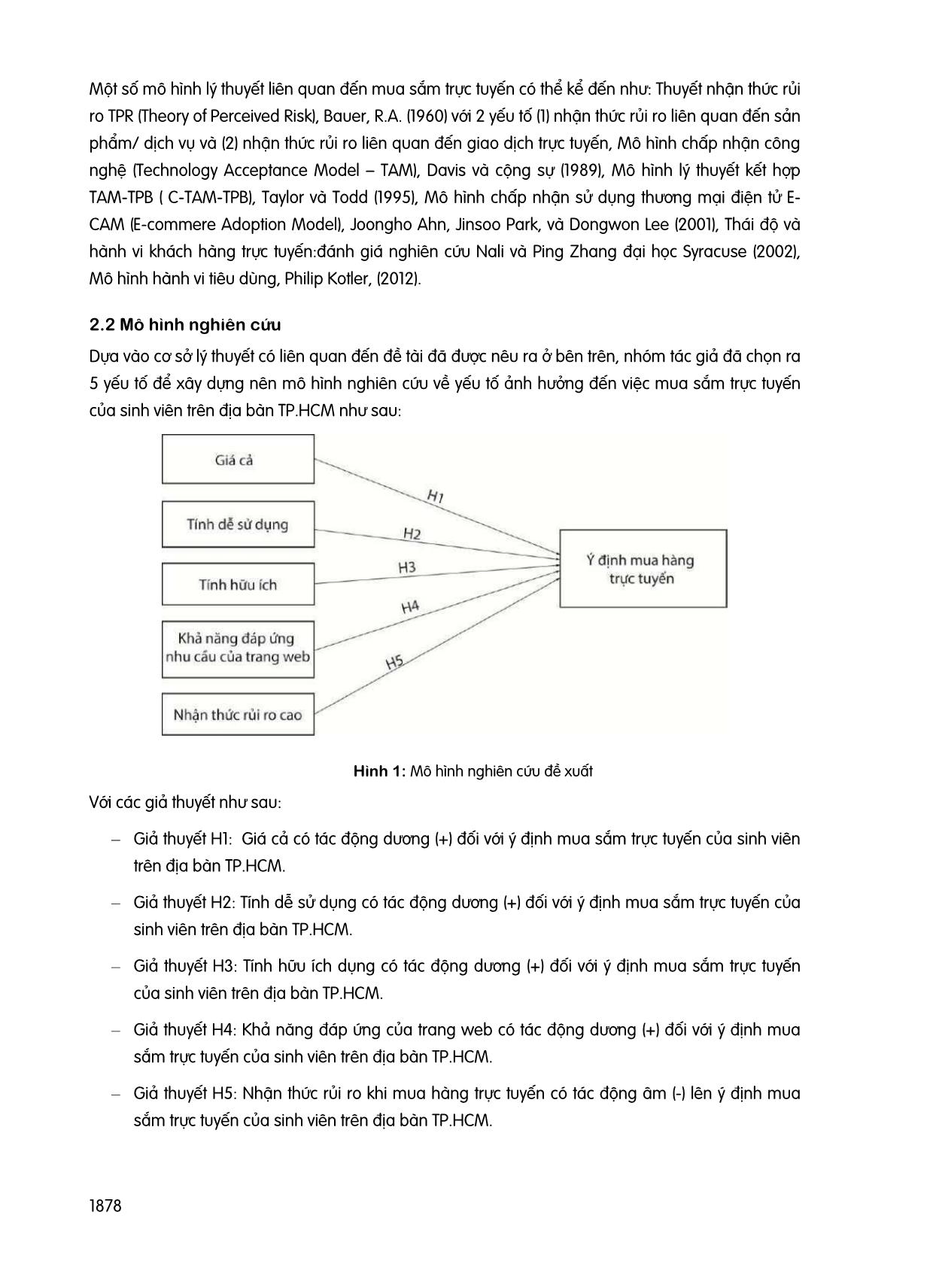 Các yếu tố ảnh hưởng đến quyết định mua sắm trực tuyến của sinh viên trên địa bàn thành phố Hồ Chí Minh trang 2