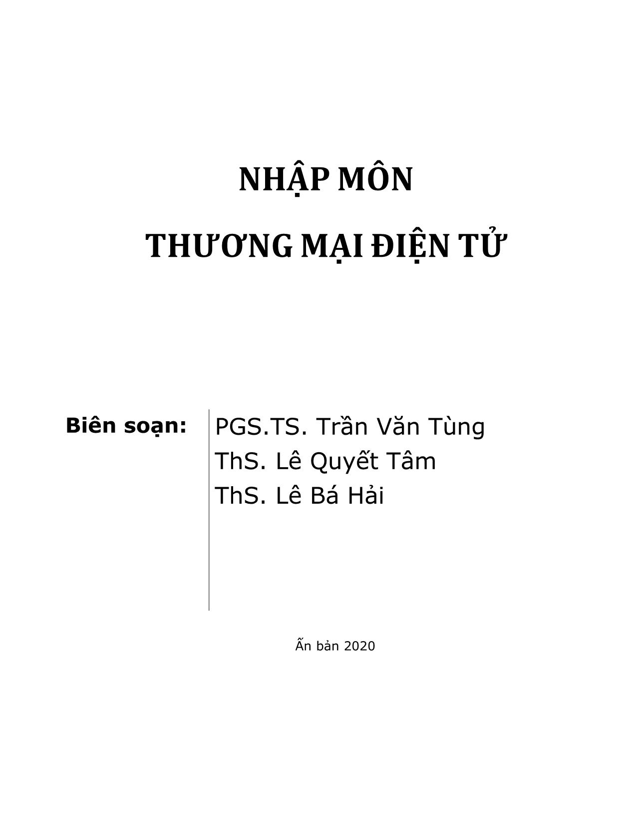 Giáo trình Nhập môn thương mại điện tử (Phần 1) - Trần Văn Tùng trang 1