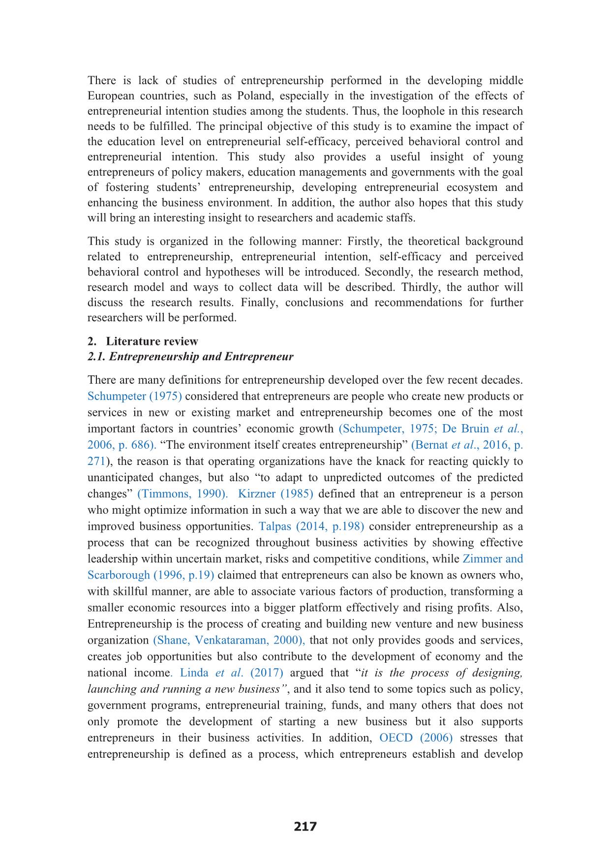 Self-efficacy, perceived behavioral control and entrepreneurial intention among polish students in the context of industry 4.0: Assessing the effect of education level trang 3