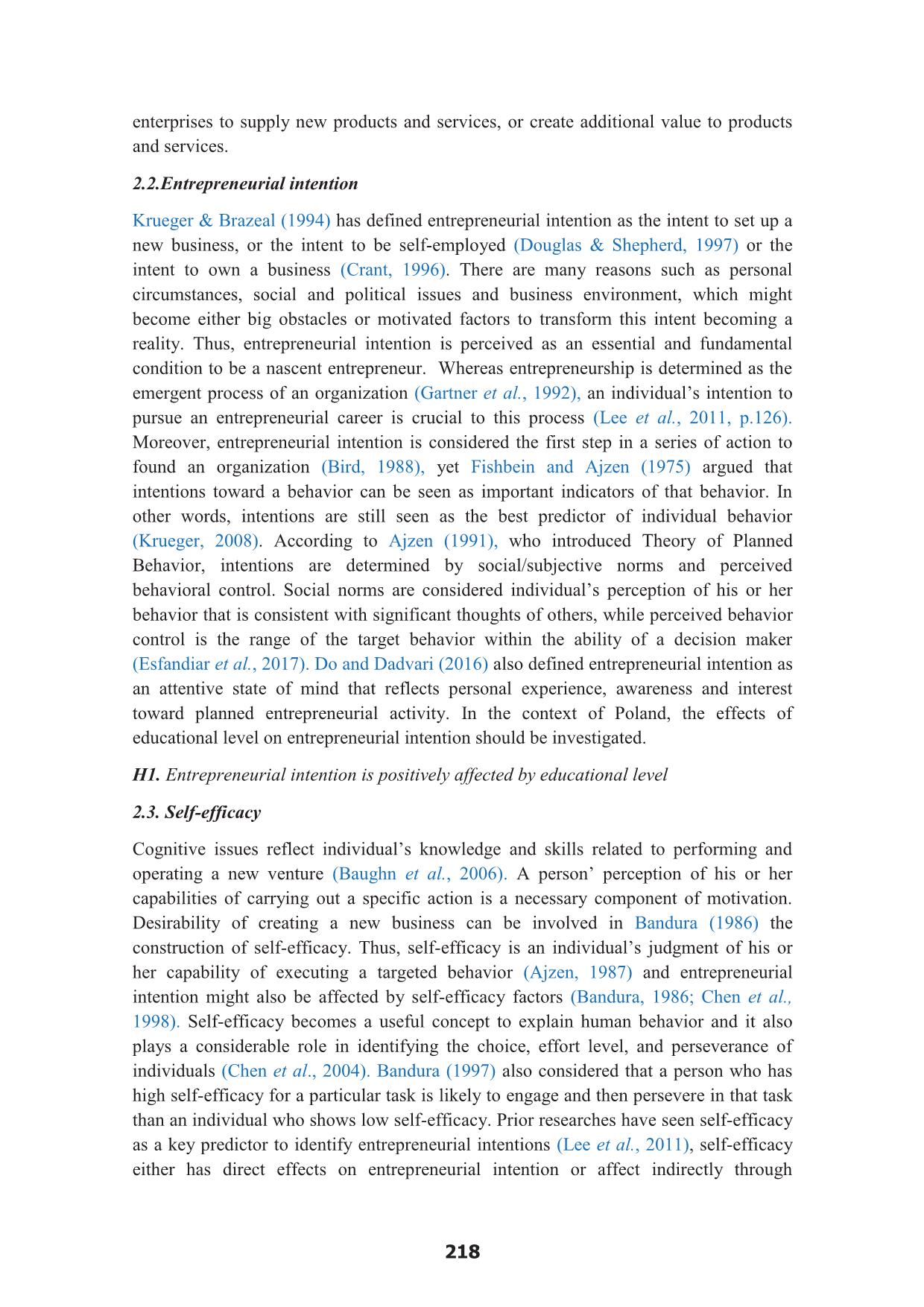 Self-efficacy, perceived behavioral control and entrepreneurial intention among polish students in the context of industry 4.0: Assessing the effect of education level trang 4