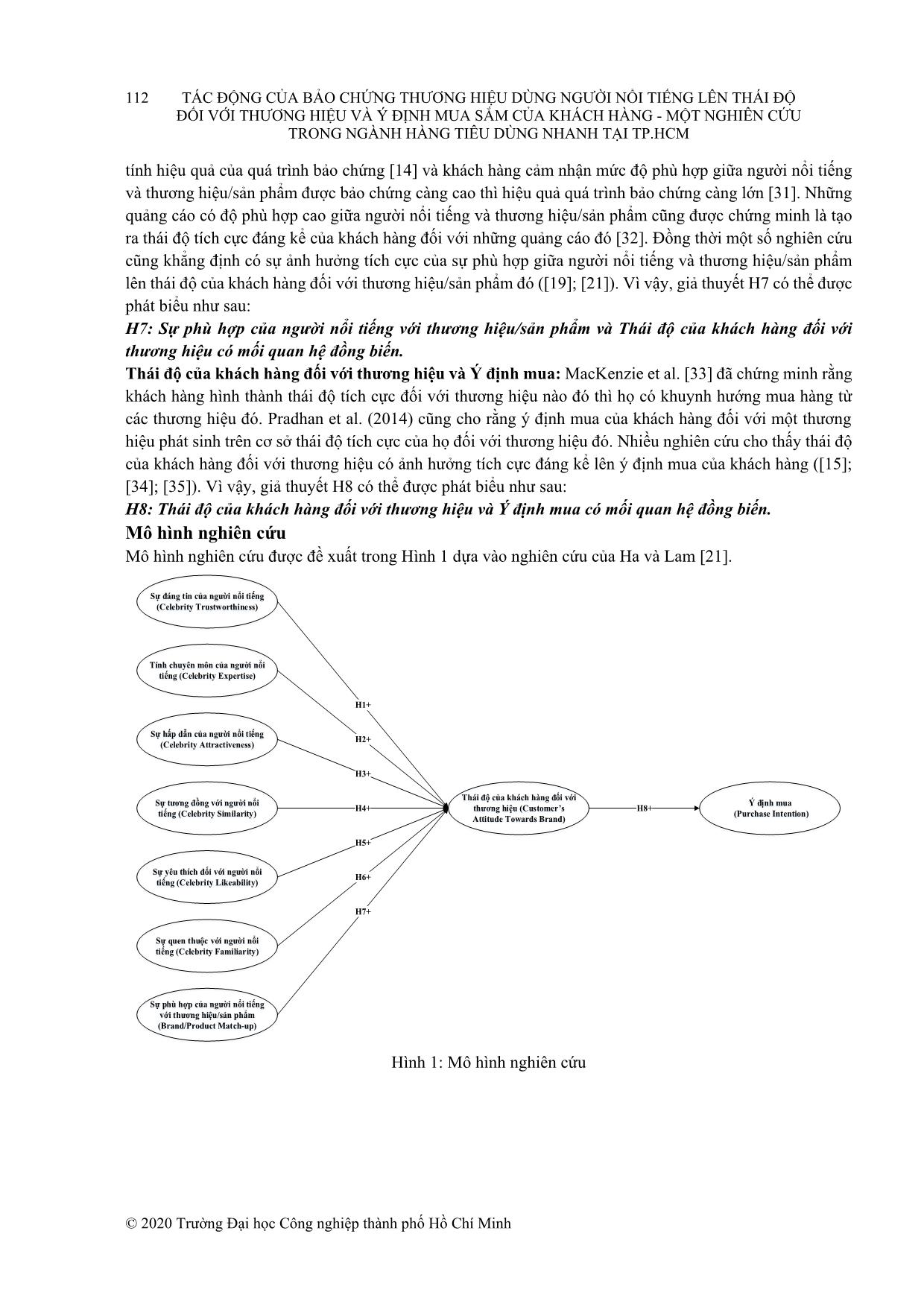 Tác động của bảo chứng thương hiệu dùng người nổi tiếng lên thái độ đối với thương hiệu và ý định mua sắm của khách hàng - Một nghiên cứu trong ngành hàng tiêu dùng nhanh tại thành phố Hồ Chí Minh trang 5