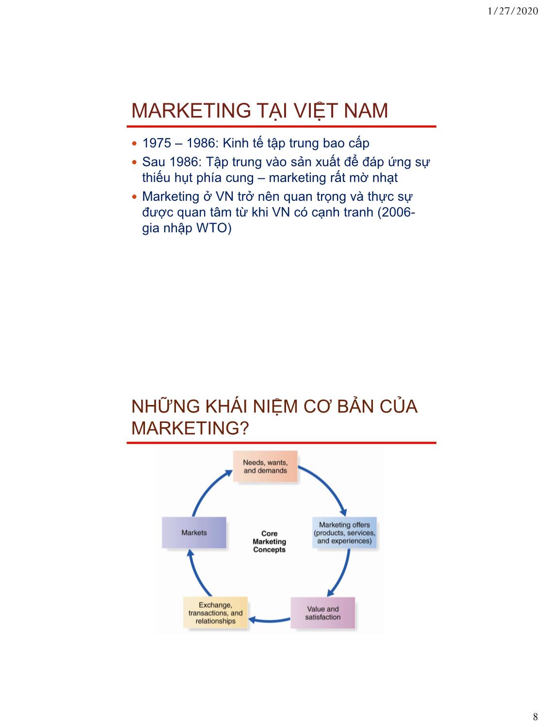 Bài giảng Nguyên lý marketing - Bài 1: Tổng quan về marketing - Nguyễn Thị Mai An trang 8