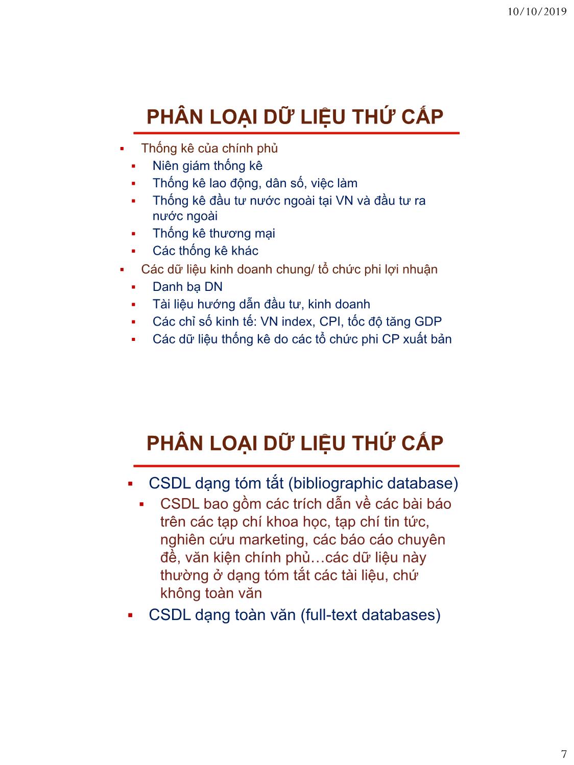 Bài giảng Nguyên lý marketing - Bài 2: Hệ thông thông tin marketing - Nguyễn Thị Mai An trang 7