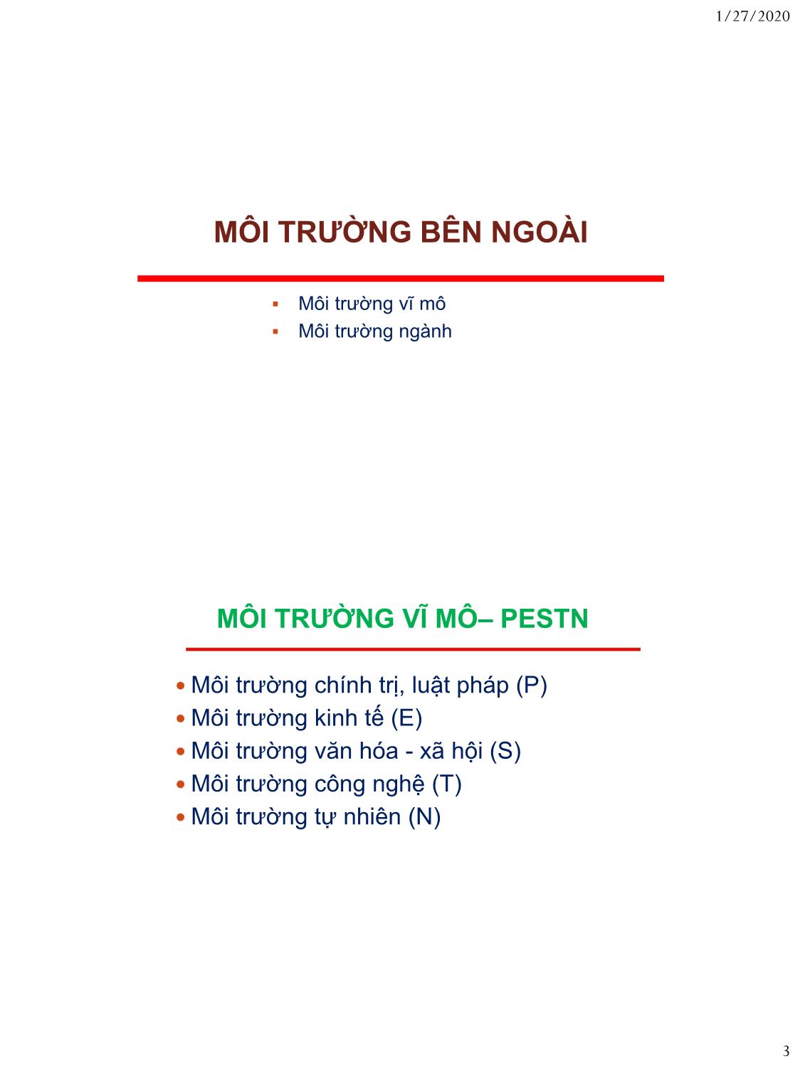 Bài giảng Nguyên lý marketing - Bài 3: Môi trường marketing - Nguyễn Thị Mai An trang 3