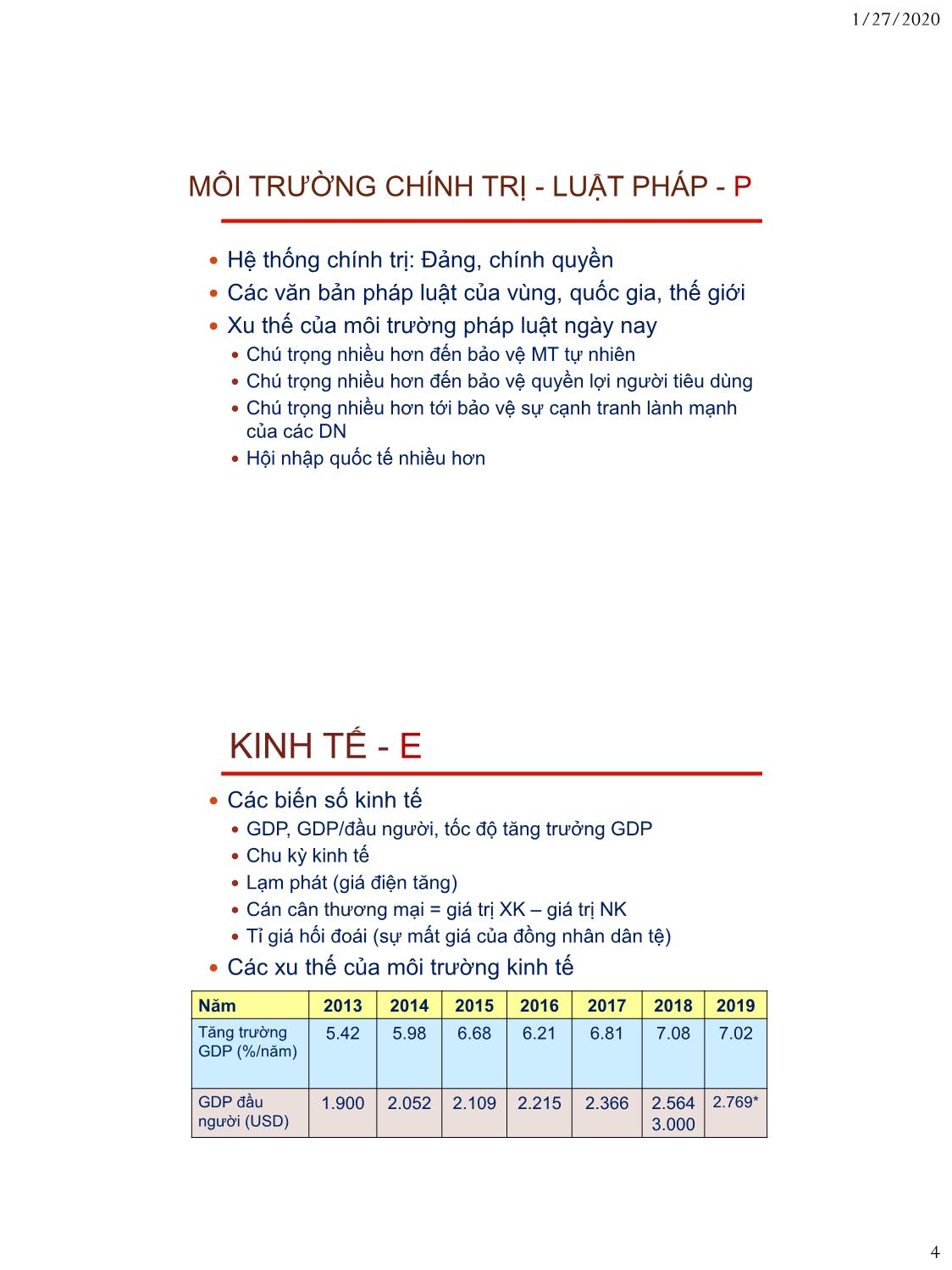 Bài giảng Nguyên lý marketing - Bài 3: Môi trường marketing - Nguyễn Thị Mai An trang 4