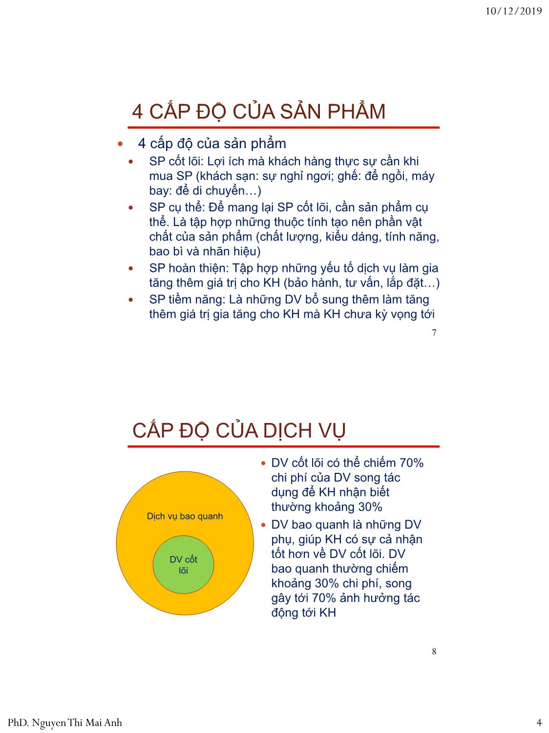 Bài giảng Nguyên lý marketing - Bài 6: Chiến lược đối với sản phẩm - Nguyễn Thị Mai An trang 4
