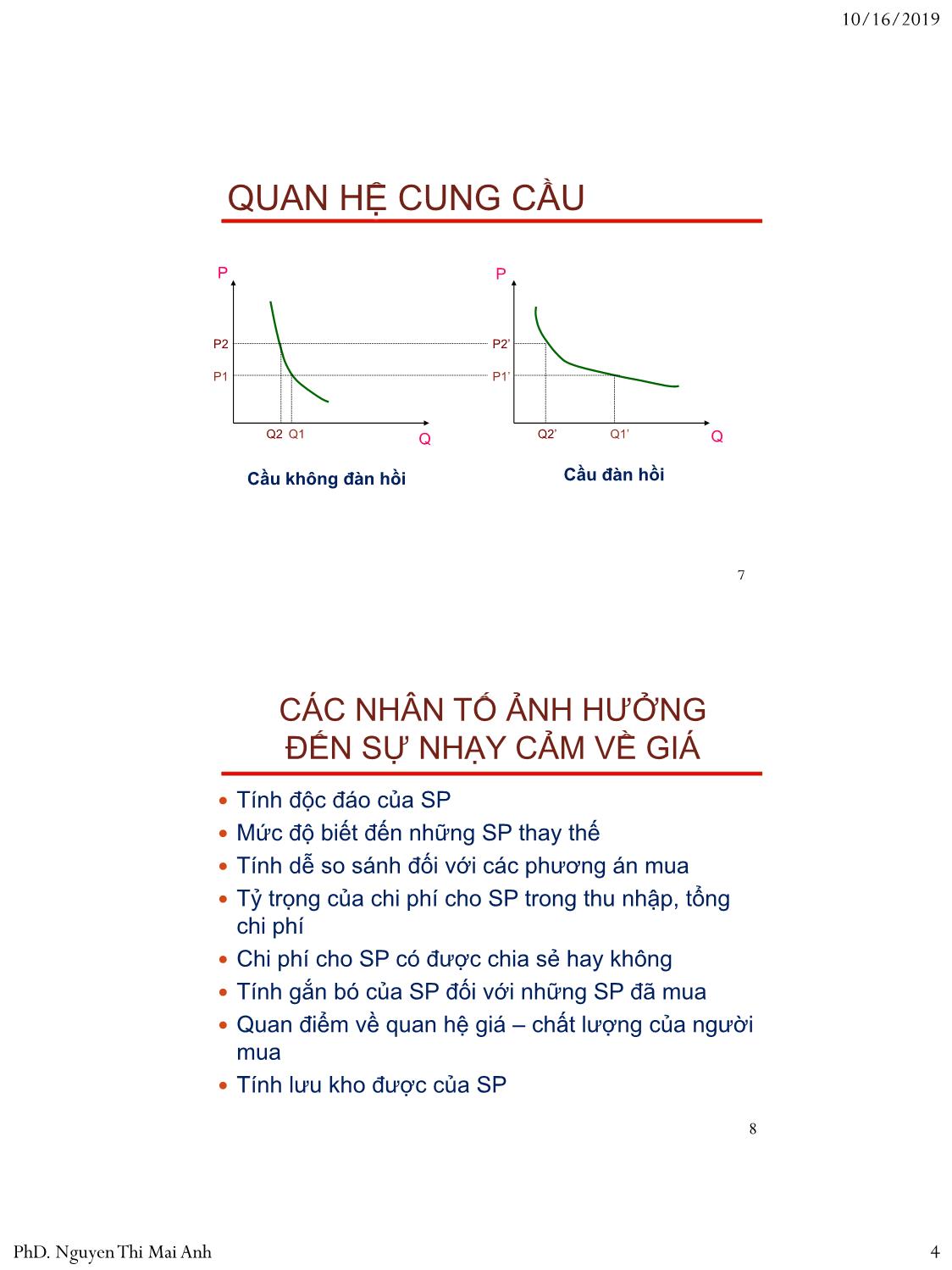 Bài giảng Nguyên lý marketing - Bài 7: Định giá sản phẩm - Nguyễn Thị Mai An trang 4
