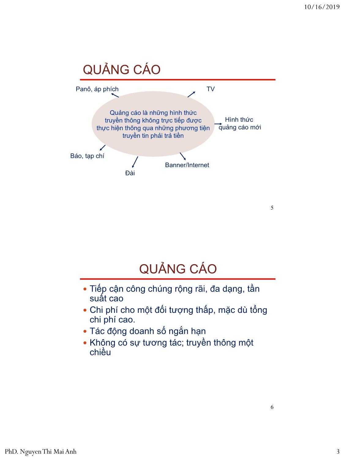 Bài giảng Nguyên lý marketing - Bài 9: Truyền thông marketing - Nguyễn Thị Mai An trang 3