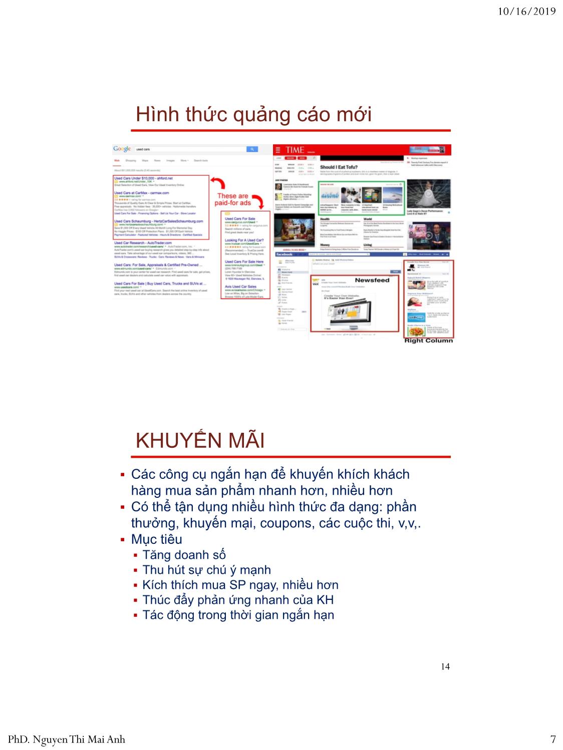 Bài giảng Nguyên lý marketing - Bài 9: Truyền thông marketing - Nguyễn Thị Mai An trang 7