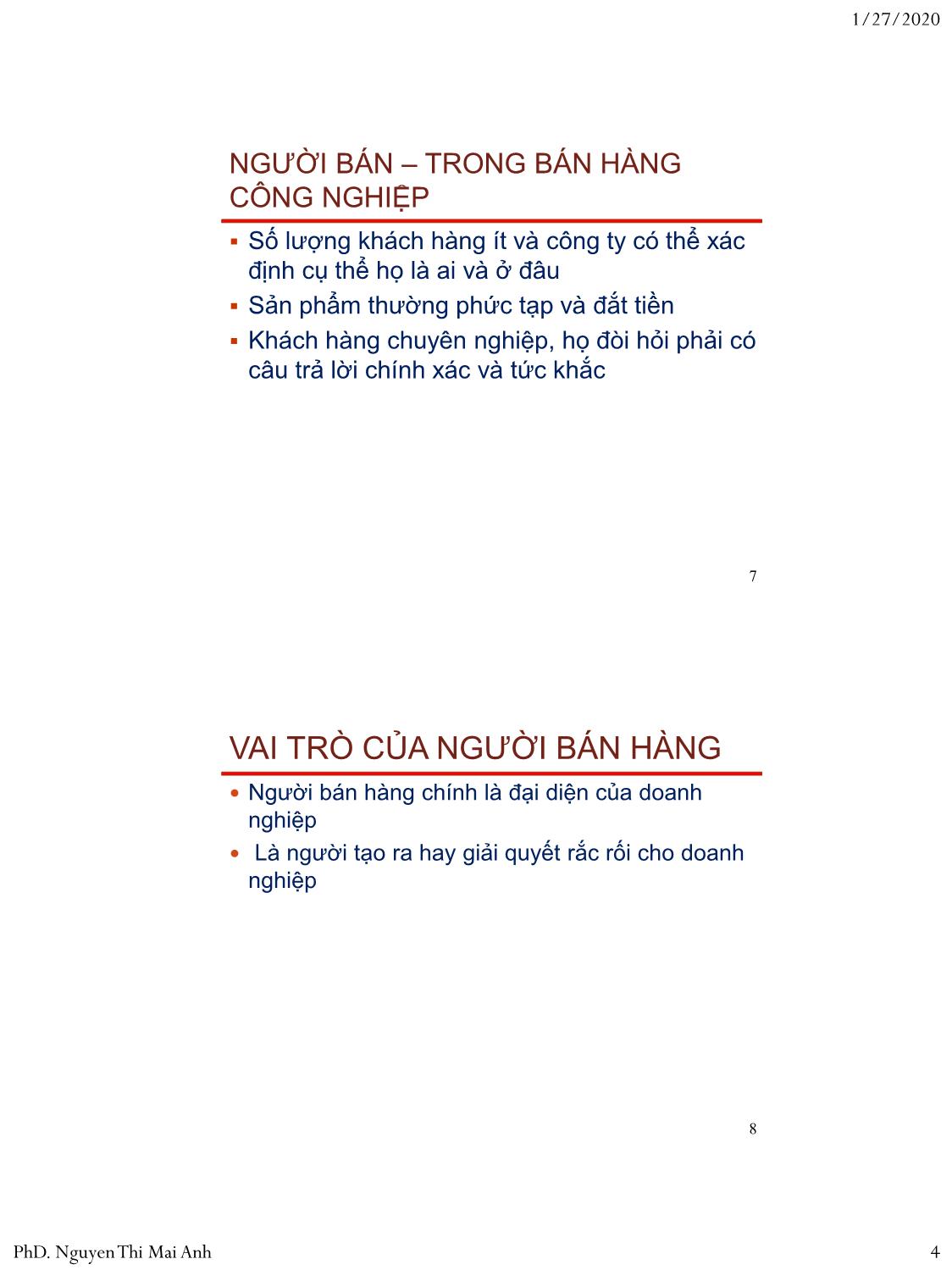 Bài giảng Nguyên lý marketing - Bài 10: Bán hàng trực tiếp - Nguyễn Thị Mai An trang 4