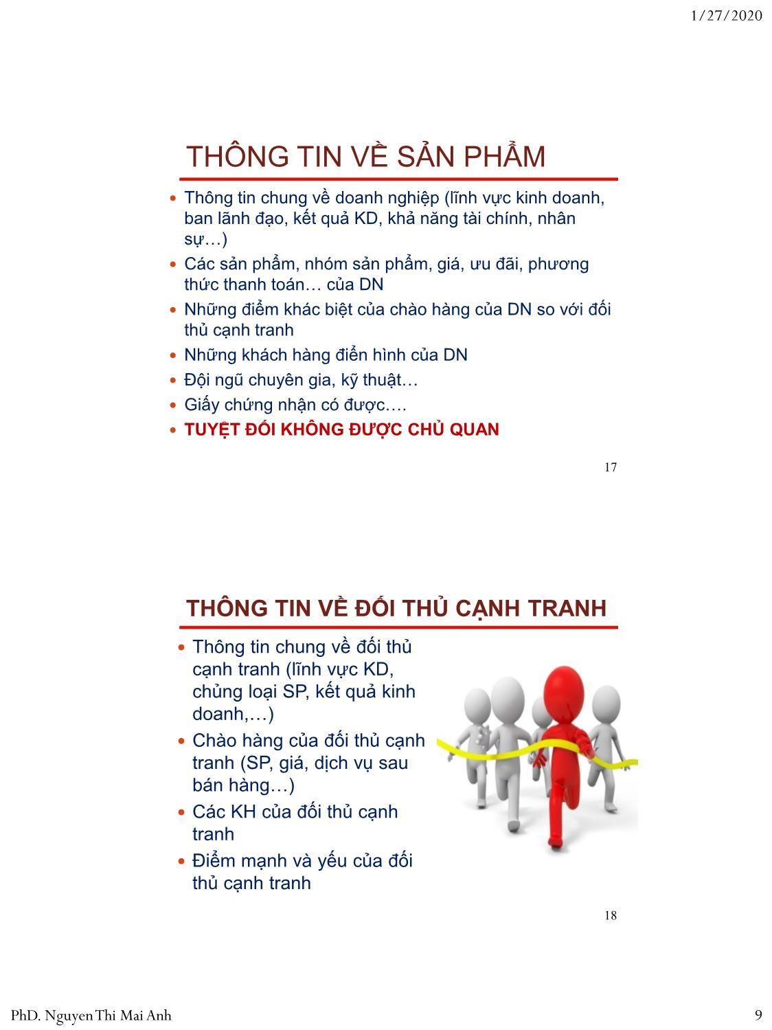Bài giảng Nguyên lý marketing - Bài 10: Bán hàng trực tiếp - Nguyễn Thị Mai An trang 9