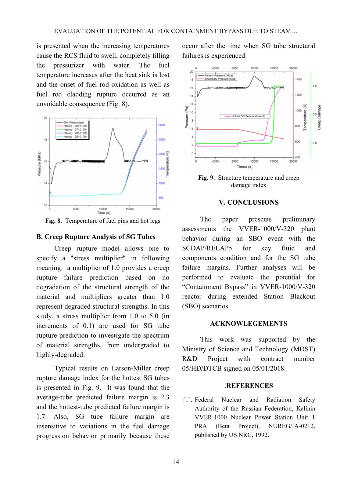 Evaluation of the Potential for Containment Bypass due to Steam Generator Tube Rupture in VVER-1000/V320 Reactor during Extended SBO sequence using SCDAP/RELAP5 code trang 6