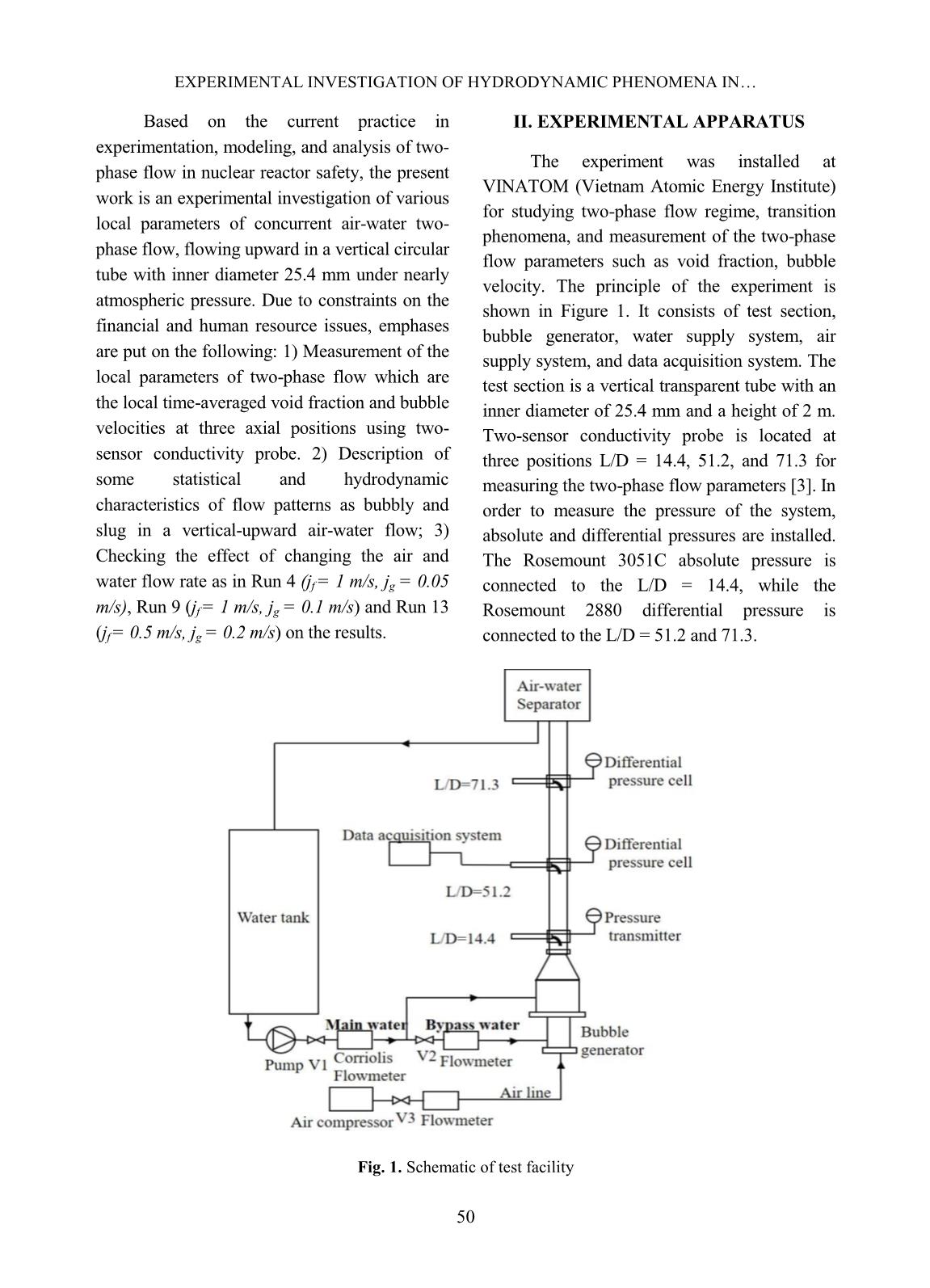 Experimental investigation of hydrodynamic phenomena in vertical-upward adiabatic two-phase Flow Conditions trang 2