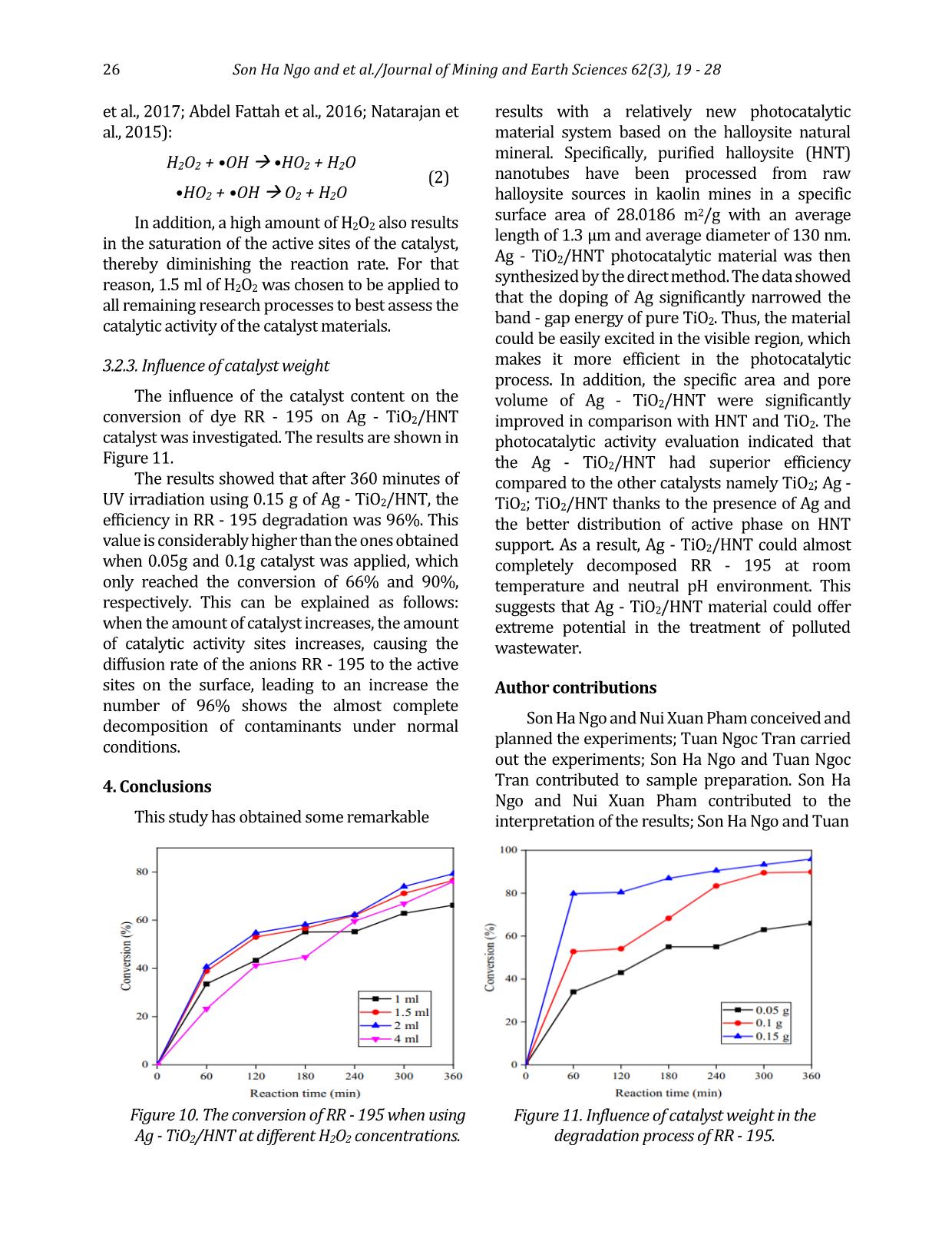 Highly photocatalytic activity of natural halloysite - Based material for the treatment of dyes in wastewater trang 8