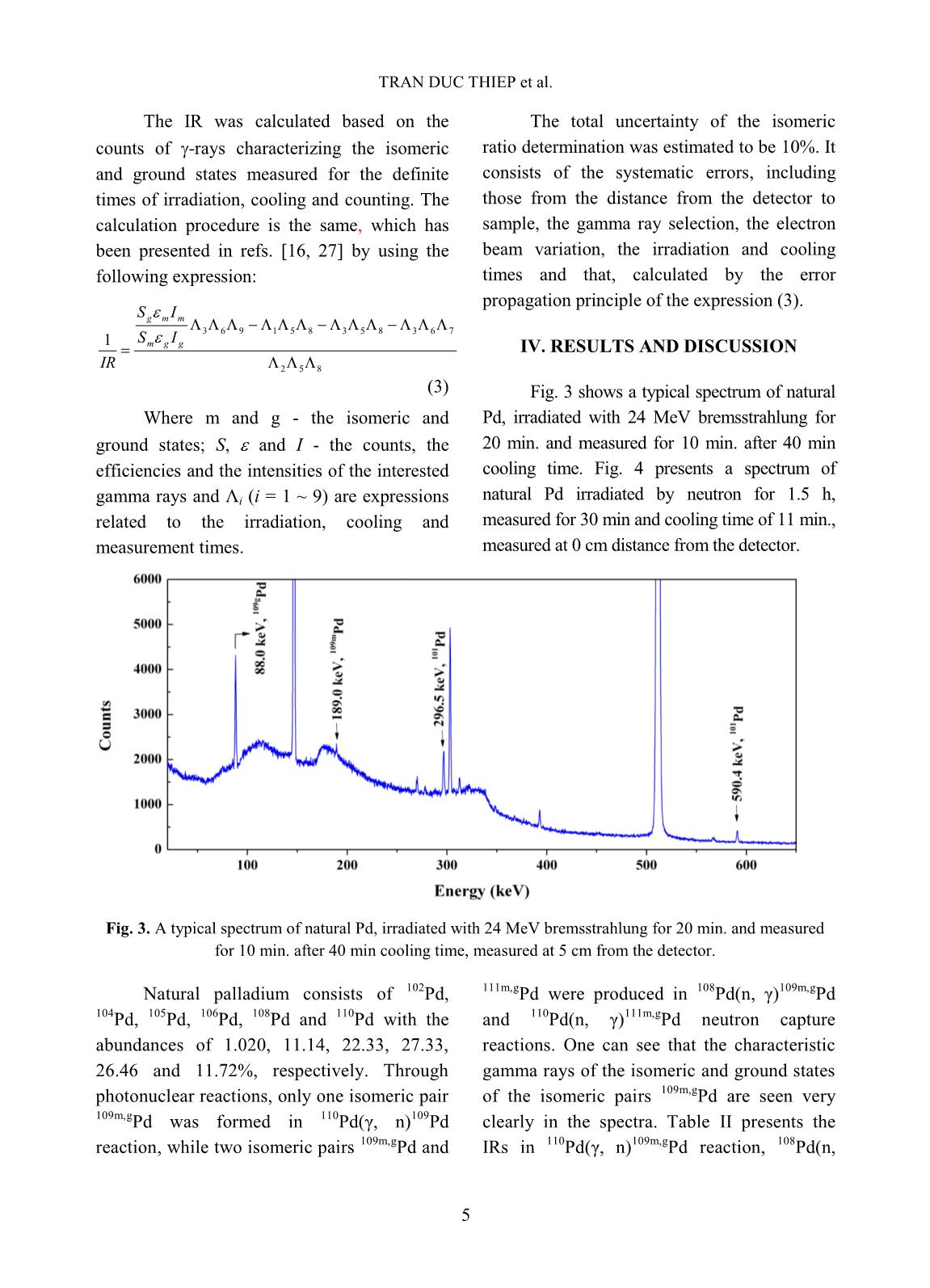 Investigation of the same isomeric pair, produced from different nuclear reactions trang 5