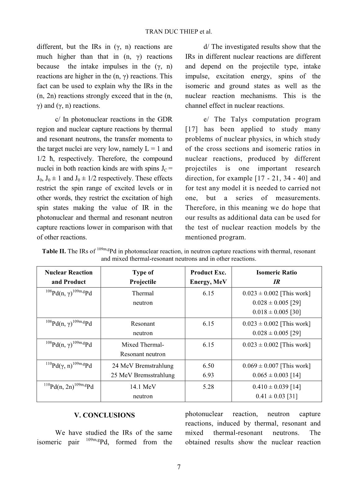 Investigation of the same isomeric pair, produced from different nuclear reactions trang 7