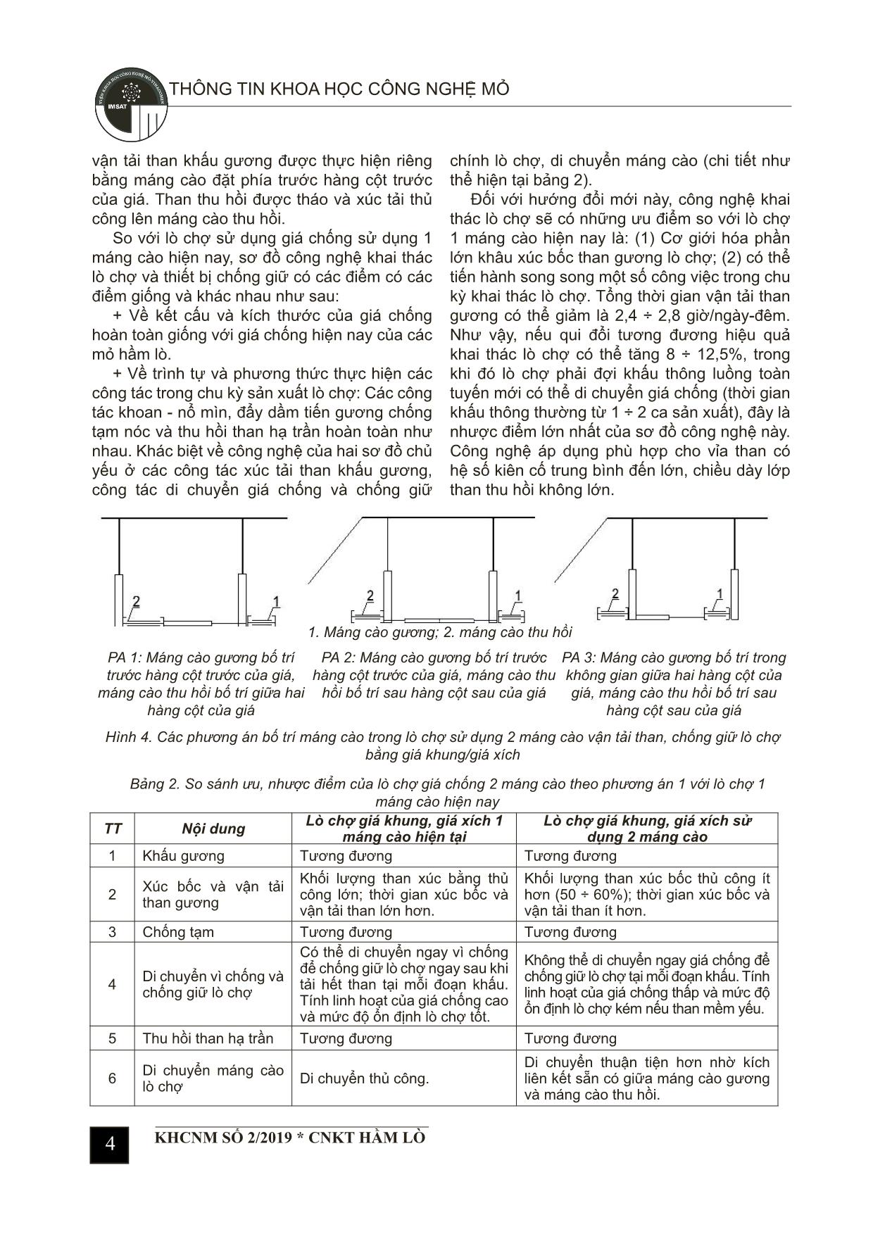 Nghiên cứu công nghệ khai thác lò chợ khấu than bằng khoan nổ mìn, hạ trần thu hồi than nóc, chống giữ bằng giá thủy lực sử dụng hai máng cào vận tải than trang 4