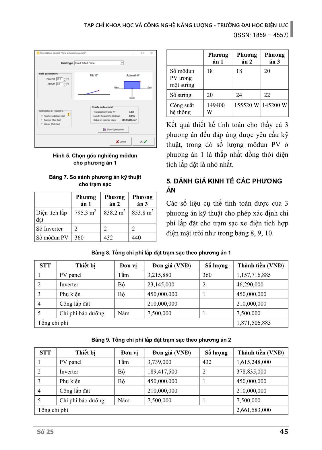 Bài toán đánh giá, so sánh kinh tế - kỹ thuật các phương án trạm sạc xe đạp điện sử dụng điện mặt trời tại trường Đại học Điện lực trang 10