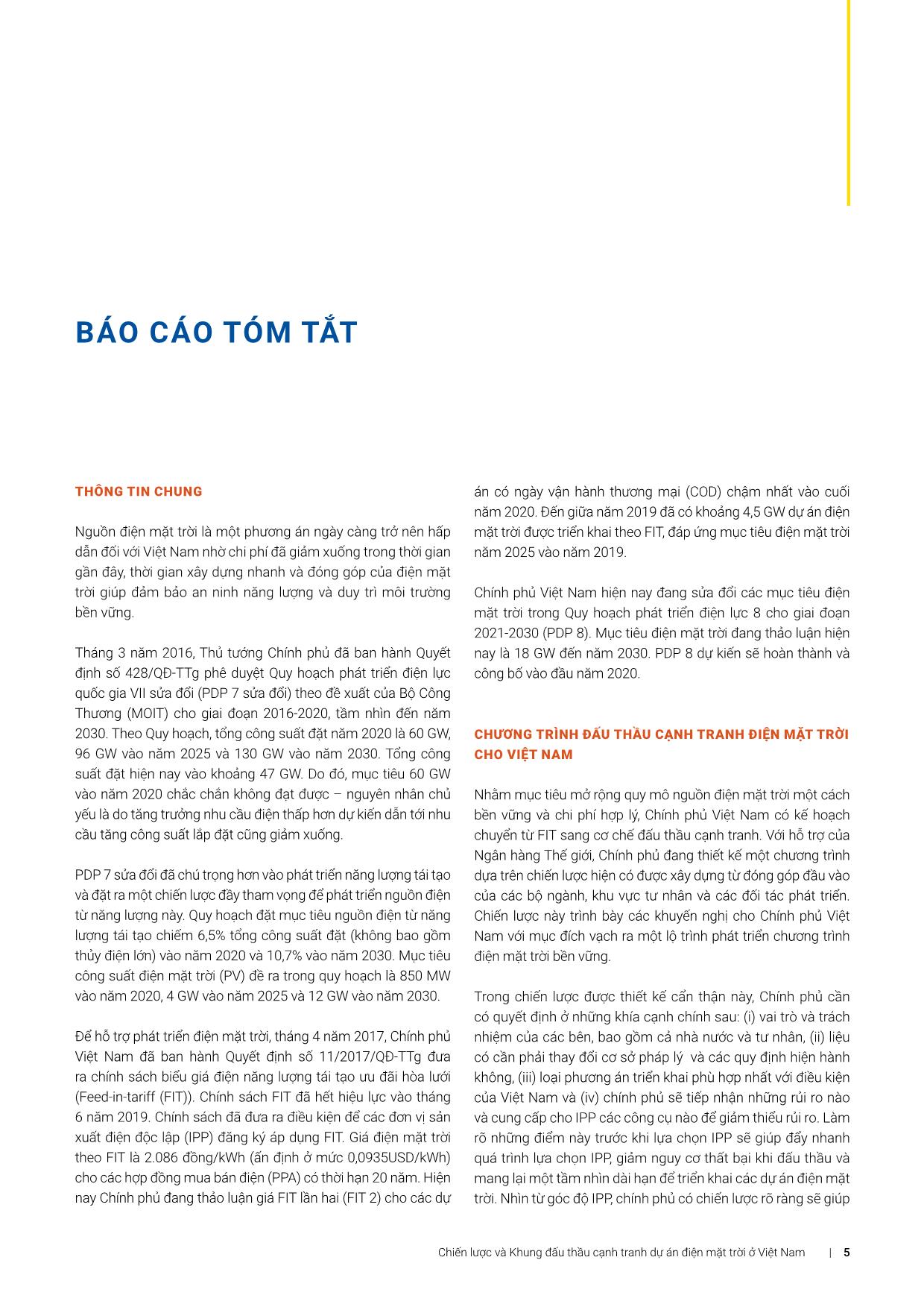 Chiến lược và khung đấu thầu cạnh tranh dự án điện mặt trời ở Việt Nam trang 7
