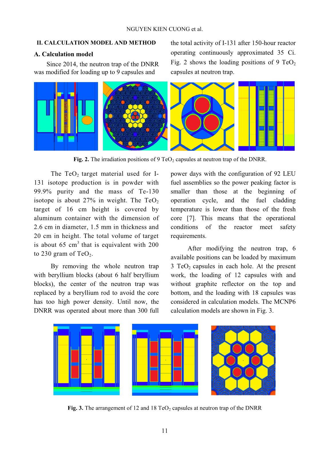 Calculation results for enhancing ability of I-131 radioisotope production using tellurium dioxide target on the dalat nuclear research reactor trang 3