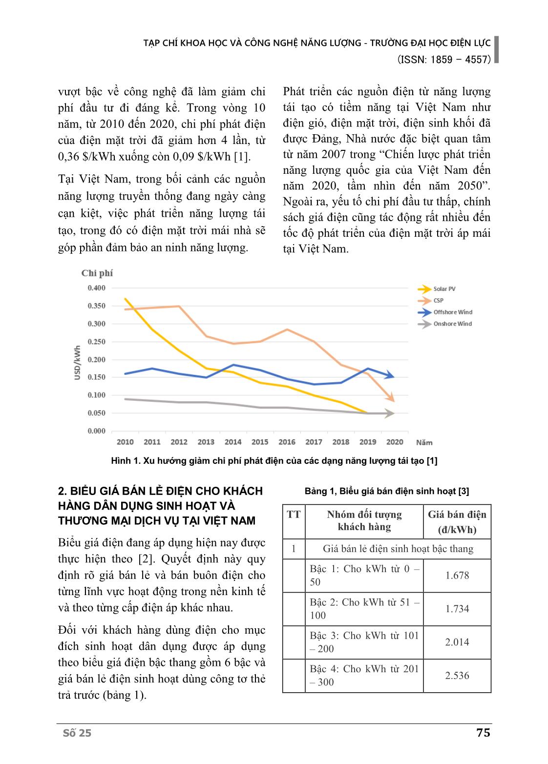 Đánh giá tác động của biểu giá bán lẻ điện tới phát triển điện mặt trời mái nhà tại Việt Nam trang 2