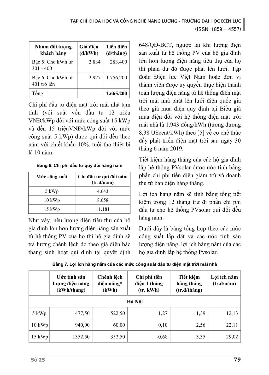 Đánh giá tác động của biểu giá bán lẻ điện tới phát triển điện mặt trời mái nhà tại Việt Nam trang 6