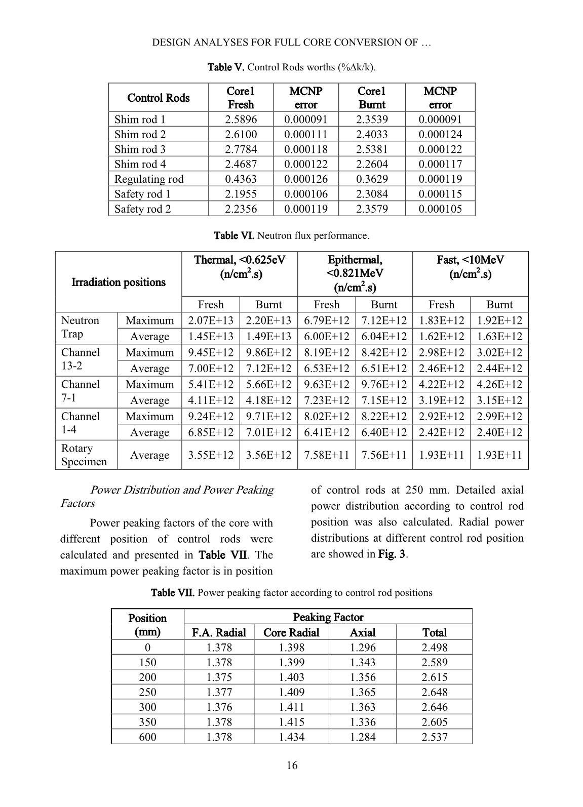 Design analyses for full core conversion of the dalat nuclear research reactor trang 7