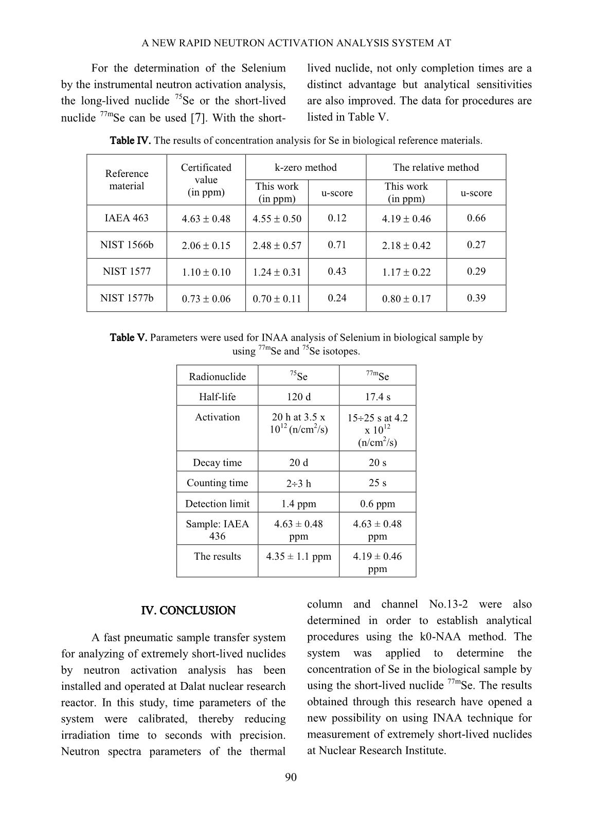 A new rapid neutron activation analysis system at Dalat nuclear research reactor trang 7