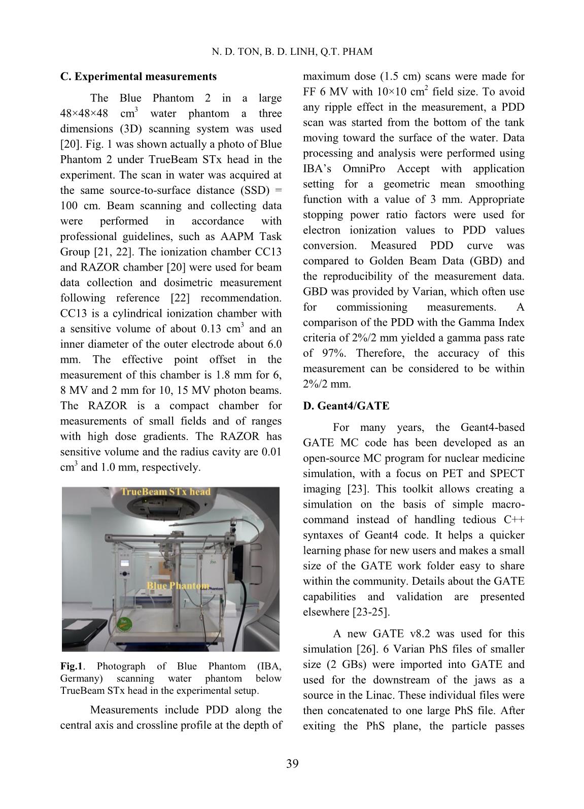 Dosimetric characteristics of 6 MV photons from TrueBeam STx medical linear accelerator: Simulation and experimental data trang 3