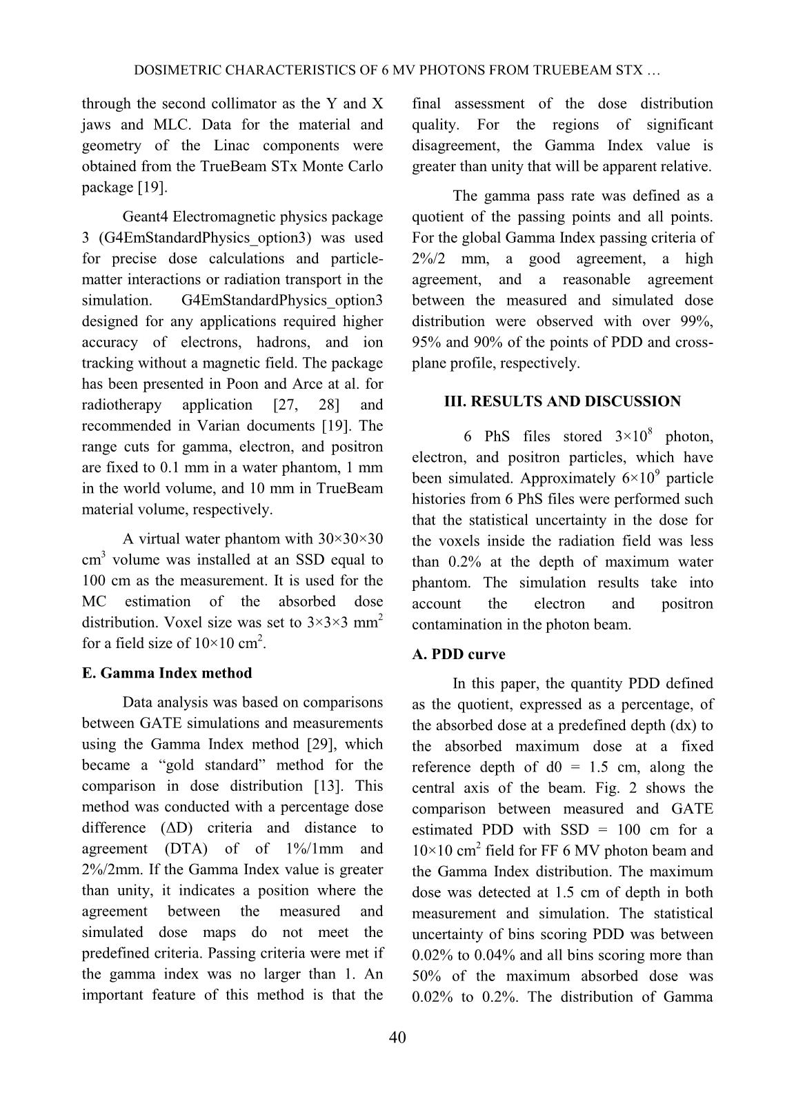 Dosimetric characteristics of 6 MV photons from TrueBeam STx medical linear accelerator: Simulation and experimental data trang 4