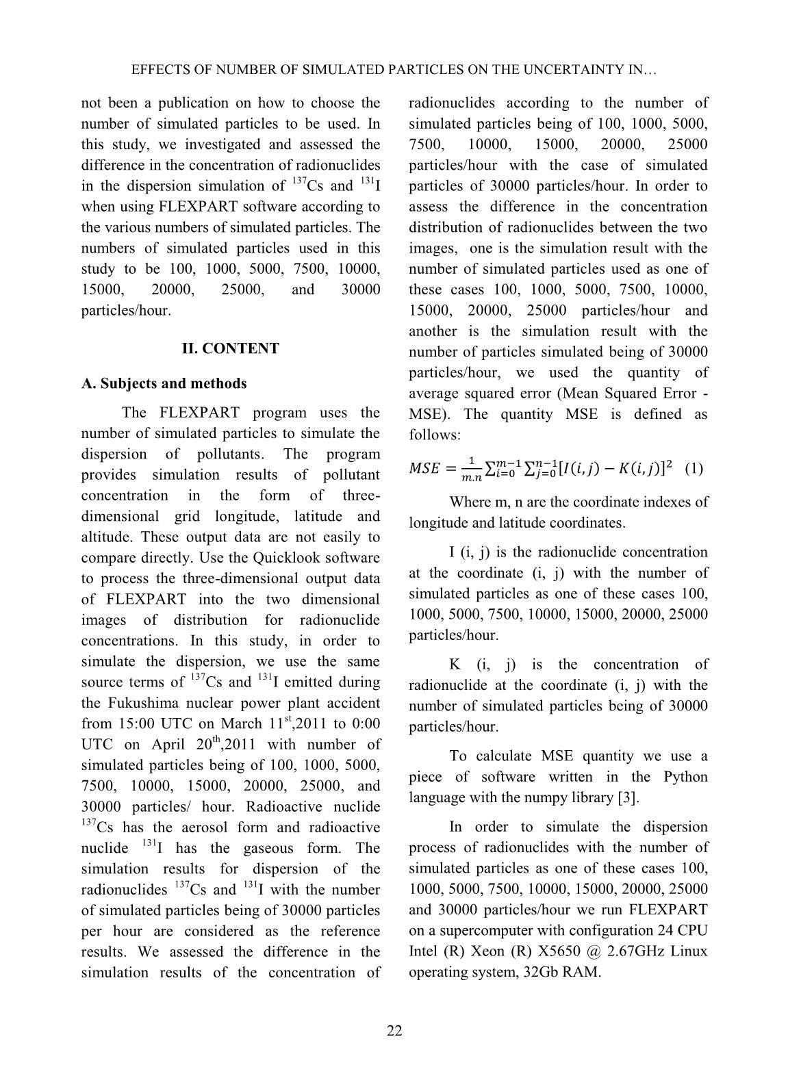 Effects of number of simulated particles on the uncertainty in simulation of dispersion of radioactive material using FLEXPART program trang 2