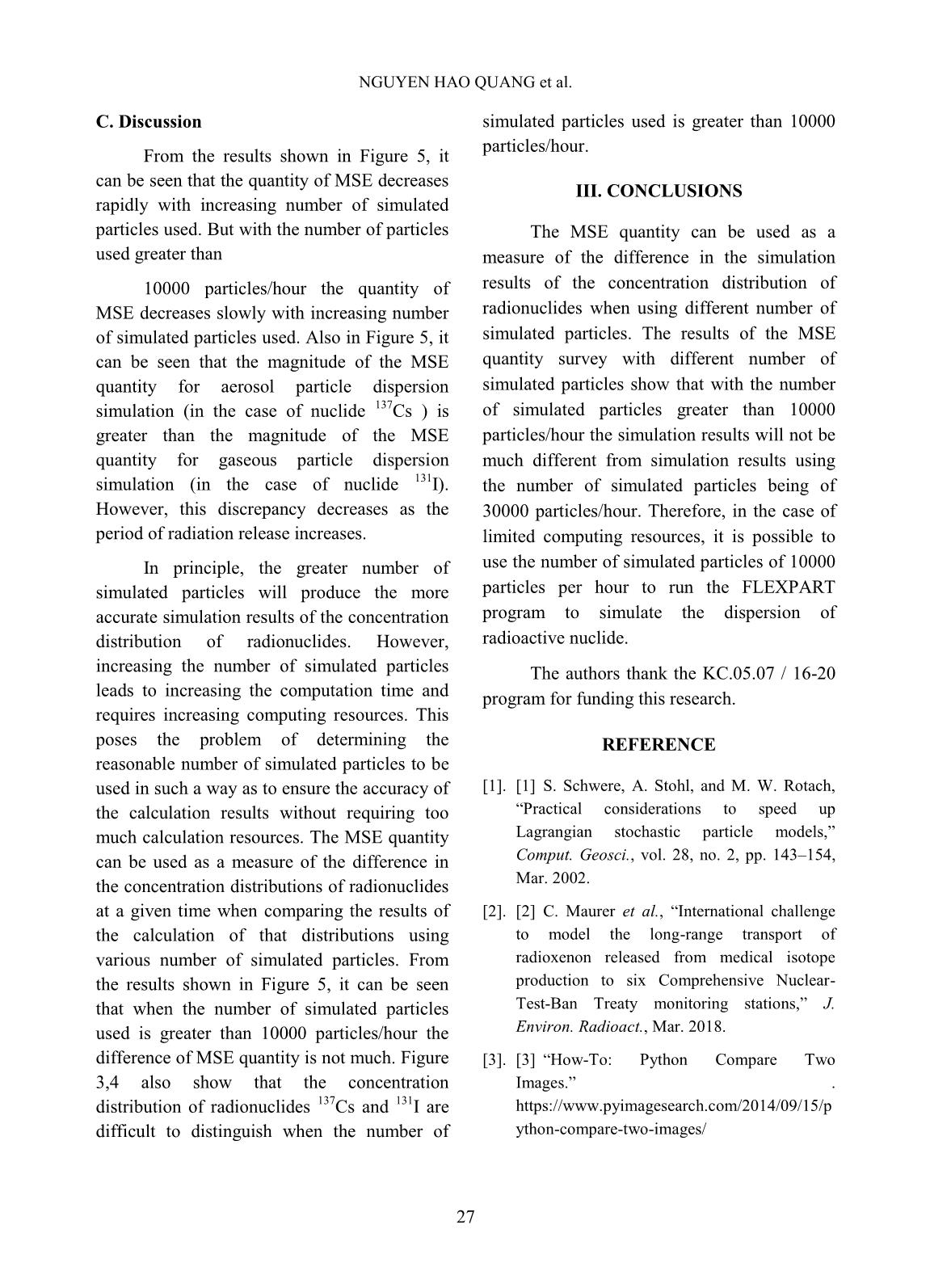 Effects of number of simulated particles on the uncertainty in simulation of dispersion of radioactive material using FLEXPART program trang 7