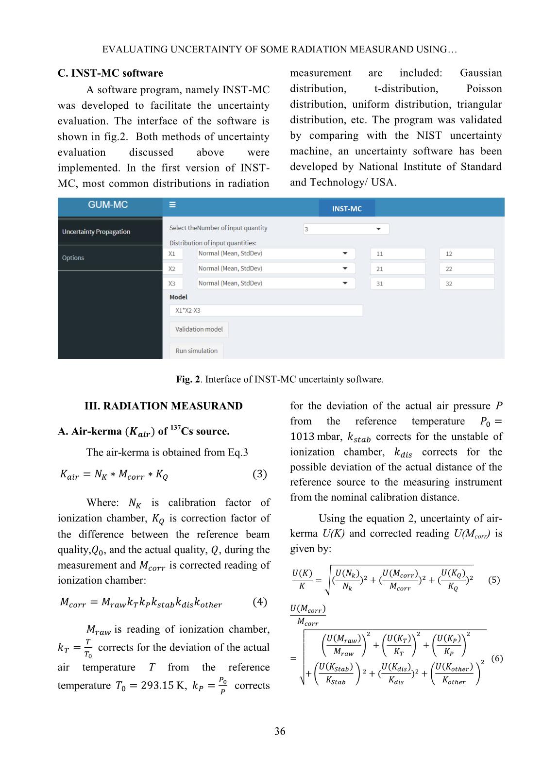 Evaluating uncertainty of some radiation measurand using Monte Carlo method trang 3