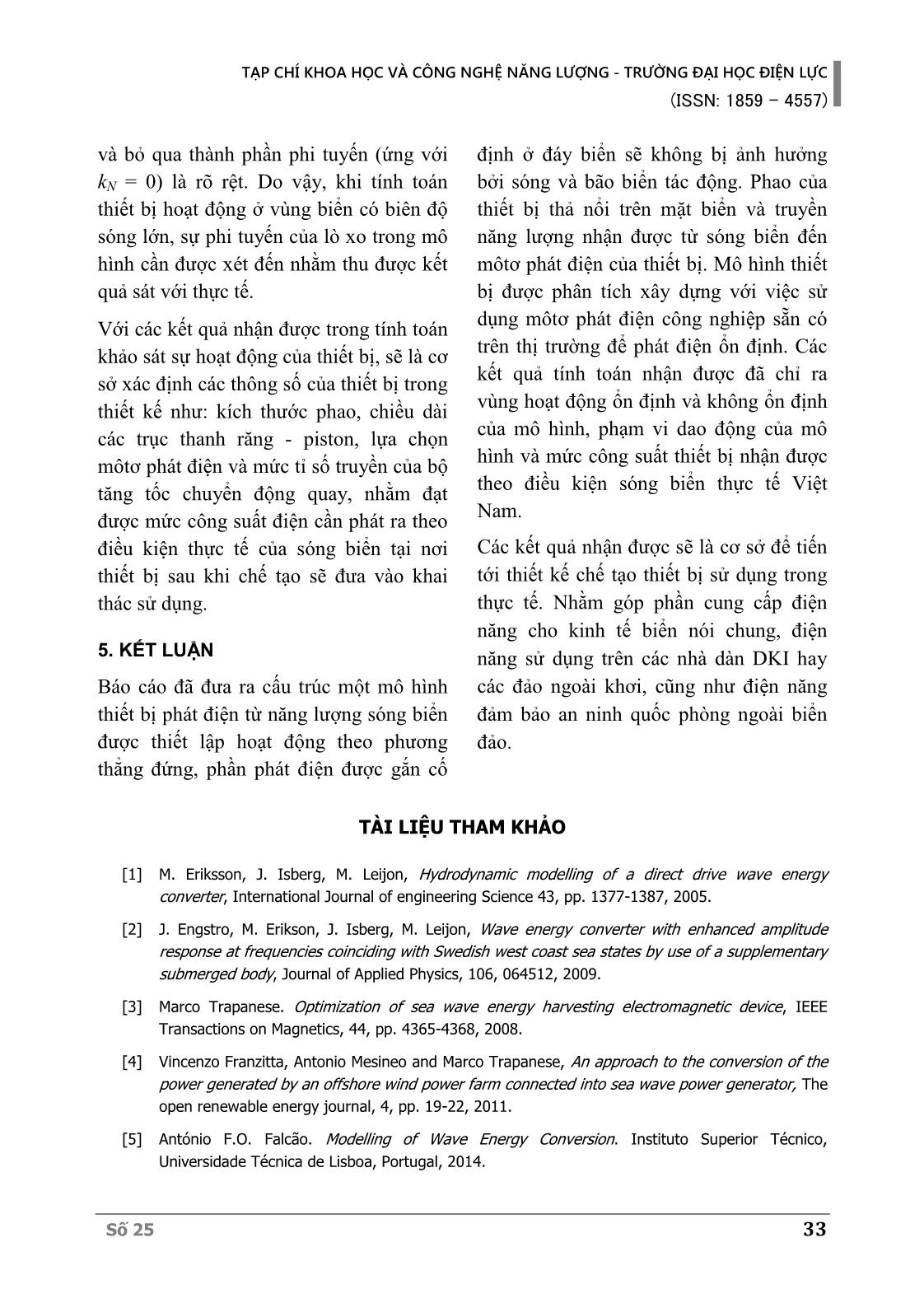 Nghiên cứu mô hình cơ học và tính toán sự ổn định của thiết bị phát điện từ năng lượng sóng biển trang 10