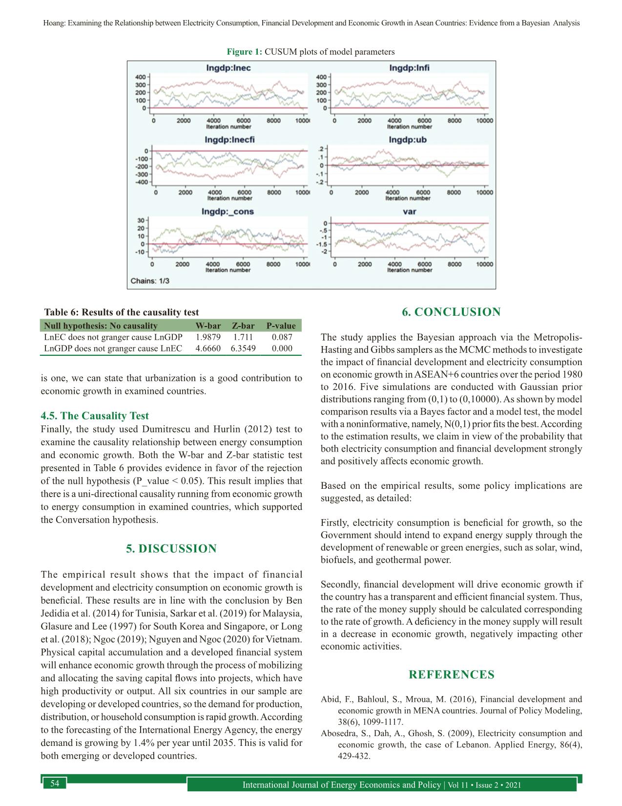 Examining the relationship between electricity consumption, financial development and economic growth in ASEAN countries: Evidence from a bayesian analysis trang 6