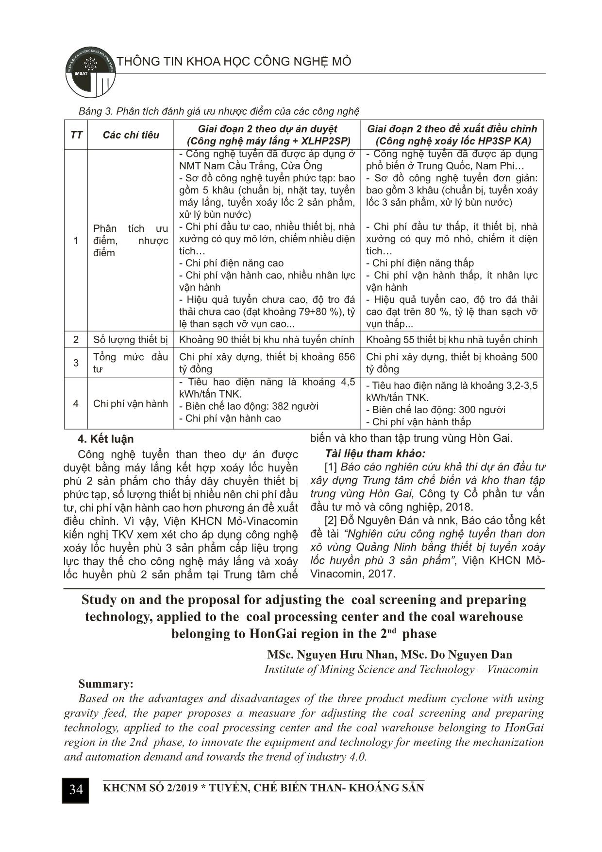 Nghiên cứu đề xuất điều chỉnh công nghệ sàng tuyển cho Trung tâm Chế biến và Kho than tập trung vùng Hòn Gai giai đoạn 2 trang 6