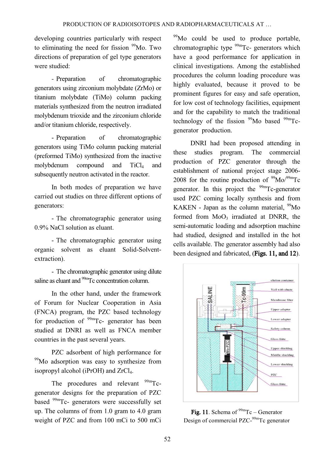 Production of radioisotopes and radiopharmaceuticals at the Dalat nuclear research reactor trang 7